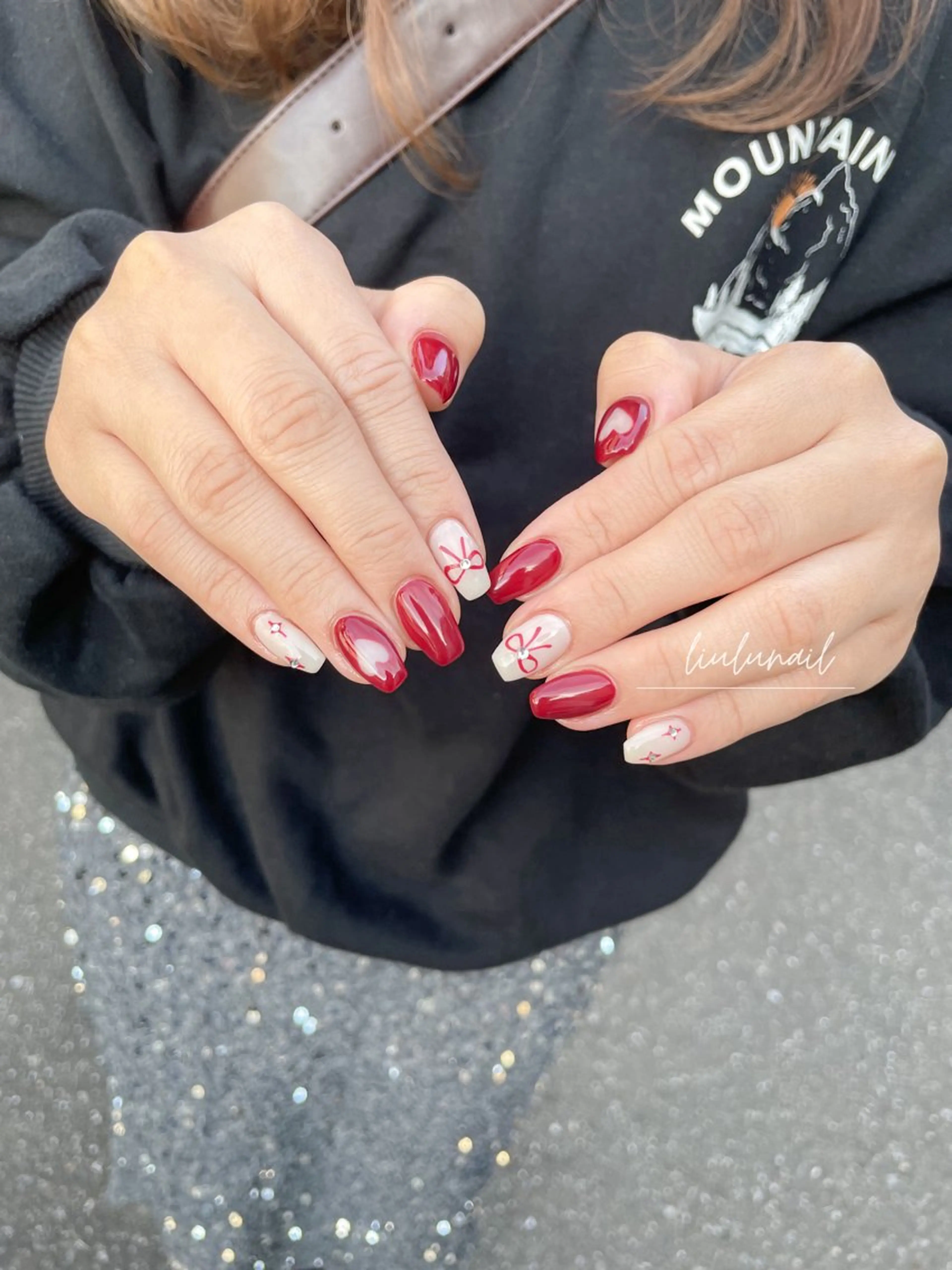 ネイル アートネイル ガーリー ハート 韓国ネイル 持ち込み ハンドネイル liulu nailのネイルデザイン