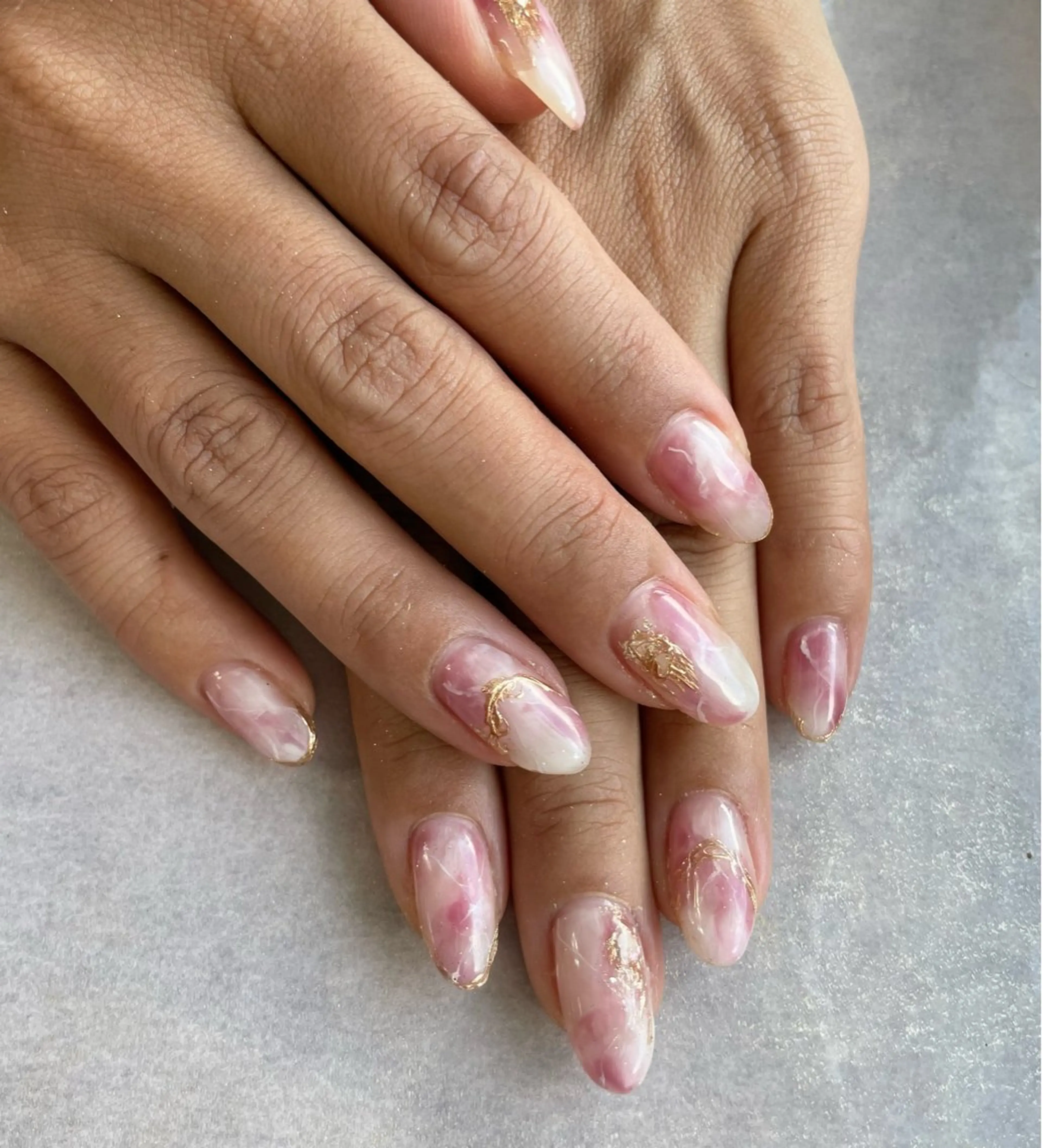 ネイル ジェルネイル ミラーネイル ニュアンスネイル パラジェル ハンドネイル BLANCEnail所属・BLANCnail yuuのネイルデザイン