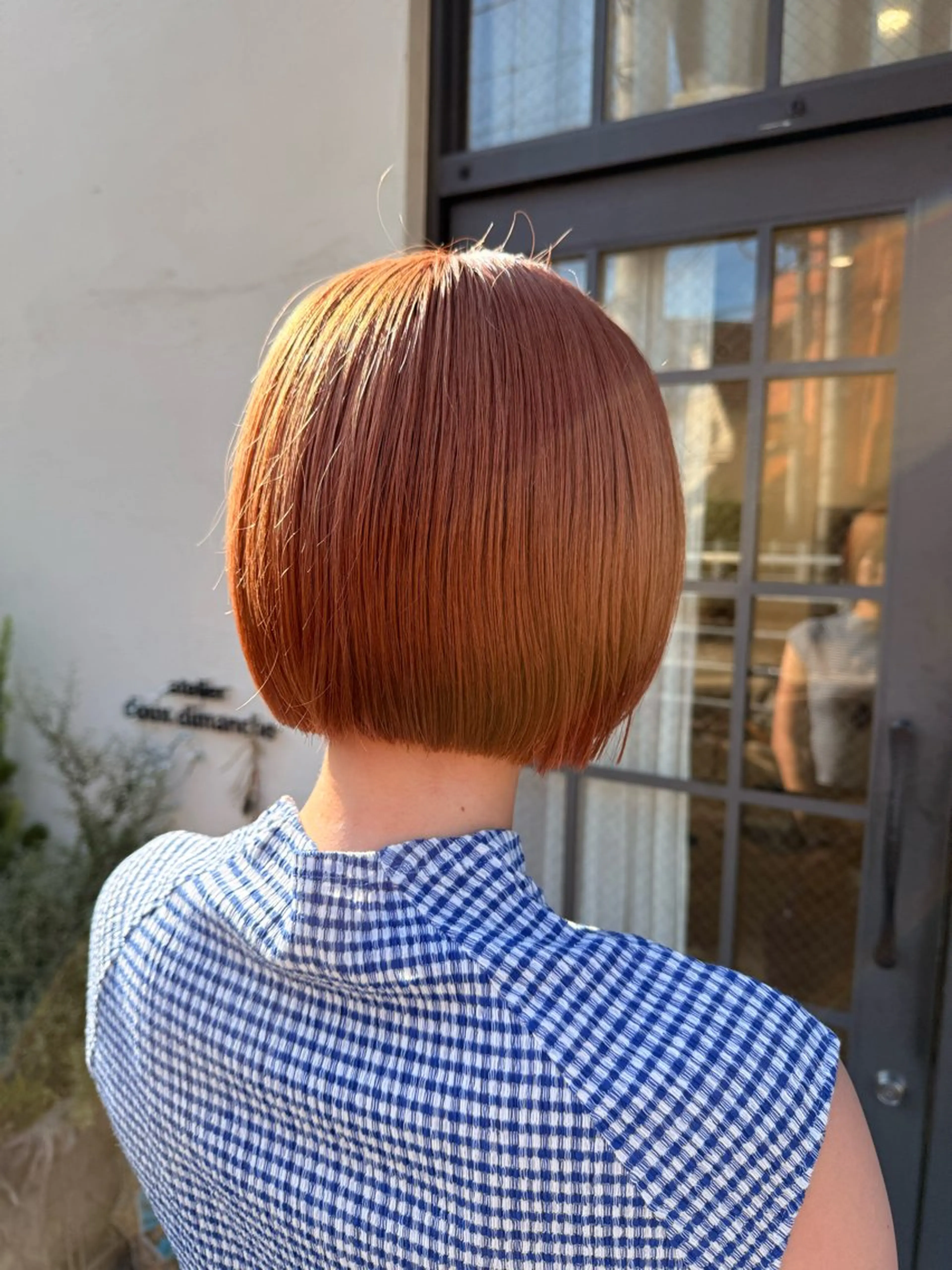 ミディアム カラー ブリーチ 透明感カラー オレンジ カット ヘアカラー トリートメント atelier doux dimanche（アトリエ・ドゥー・ディマンシュ）所属・Fukamiレイヤー 透明感カラーのヘアスタイル
