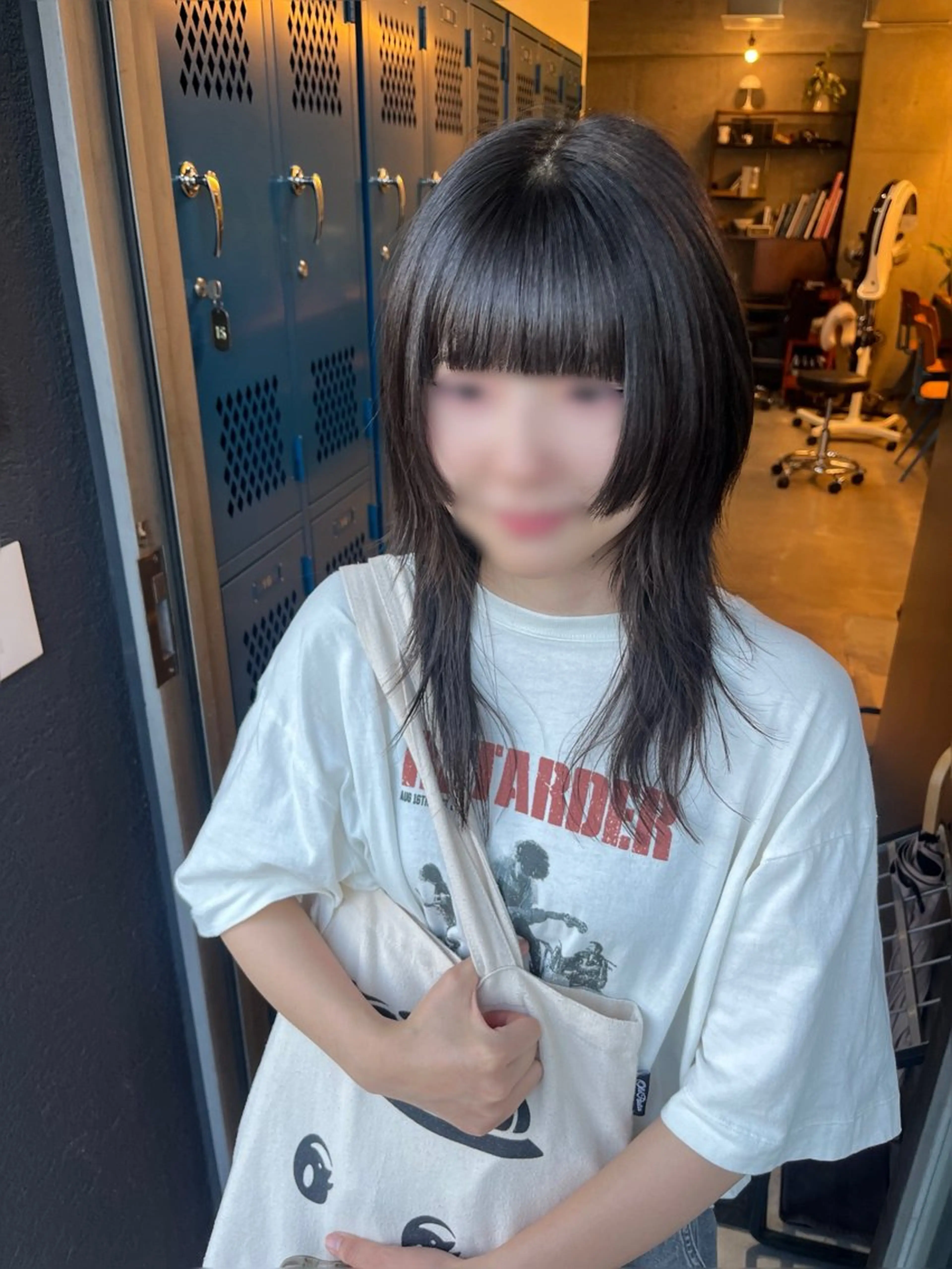 ロング ハッシュカット 韓国風ヘア ロング レイヤーハッシュカッ トカラー専門美容師のヘアスタイル
