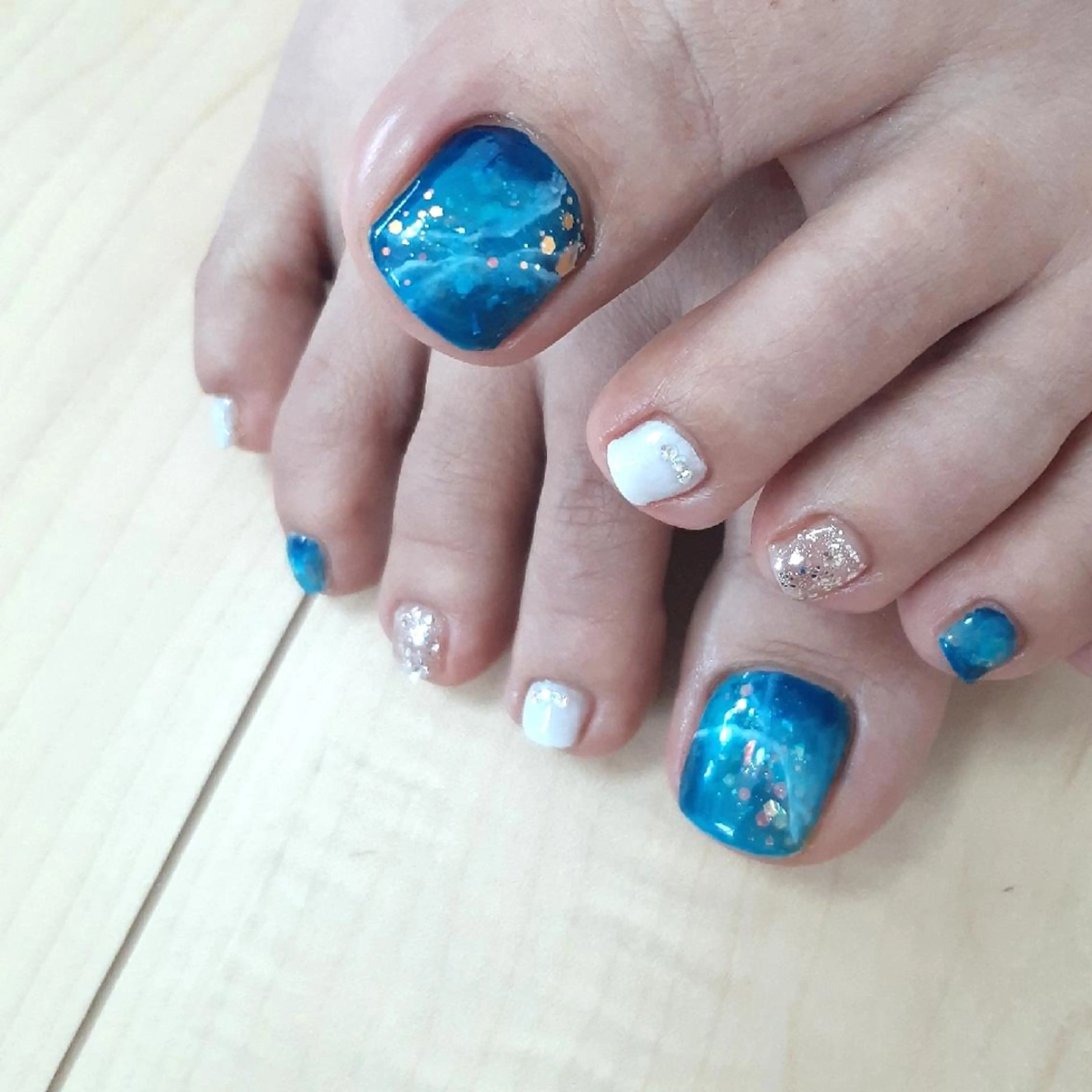ネイル ブルー フットネイル フットネイル 池元 真由美のネイルデザイン