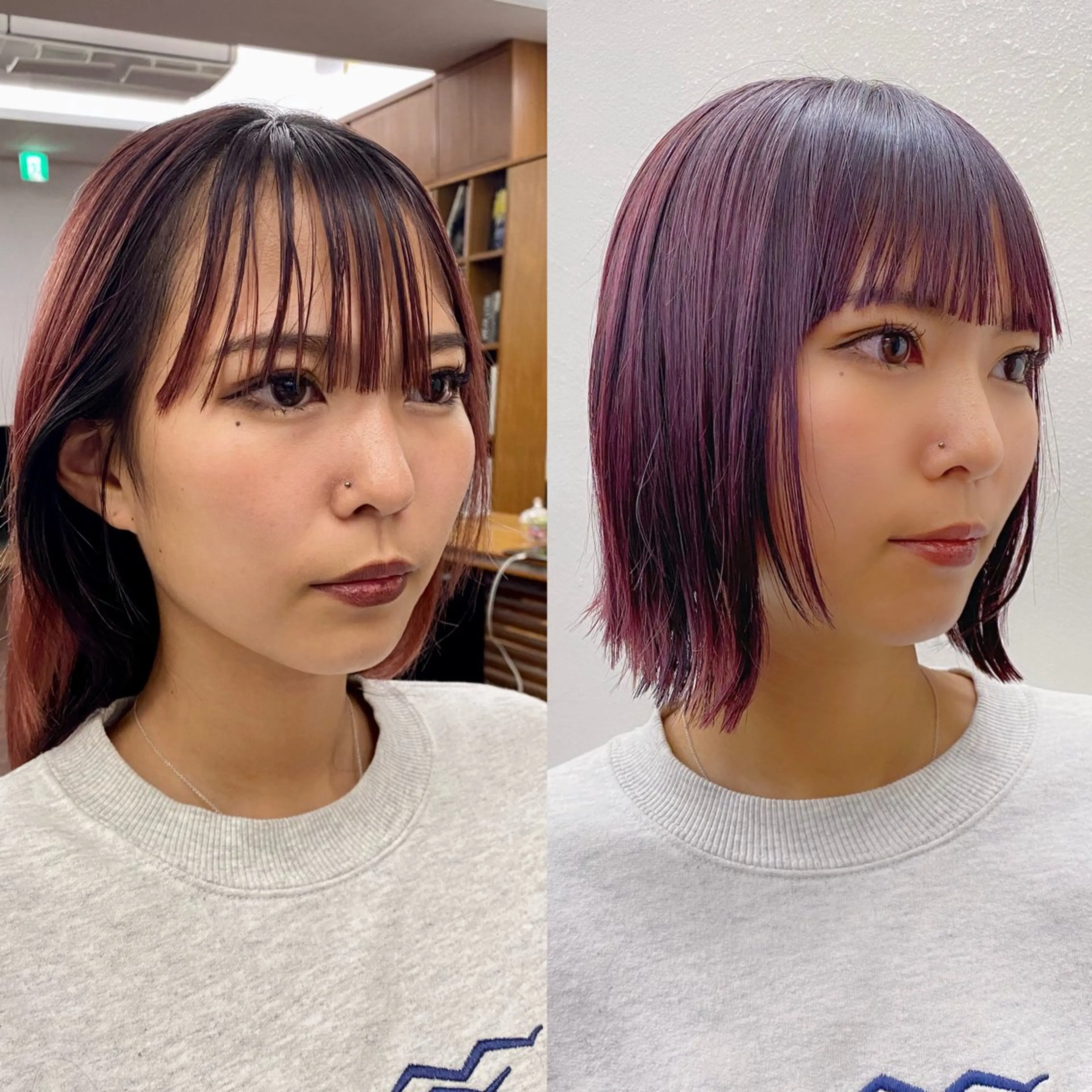ショート カラー ブラウンカラー ラベンダーカラー ピンクカラー ピンクブラウン 顔まわりレイヤー カット ヘアカラー トリートメント Paddle所属・似合わせレイヤー/ レイヤーパーマ/高倉のヘアスタイル