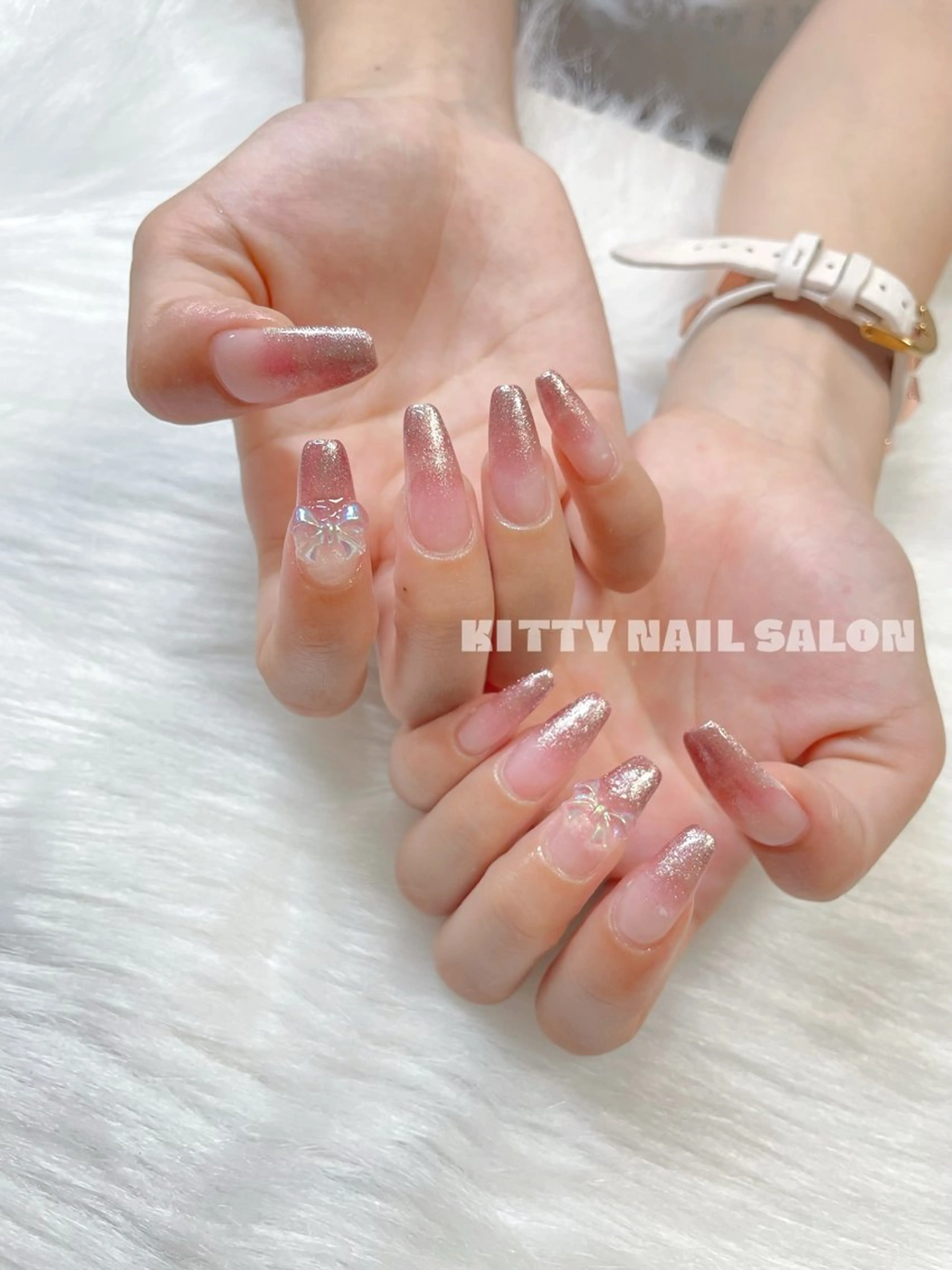 ネイル アートネイル フレンチネイル グラデーション 韓国ネイル マグネットネイル ハンドネイル kitty nail salonのネイルデザイン