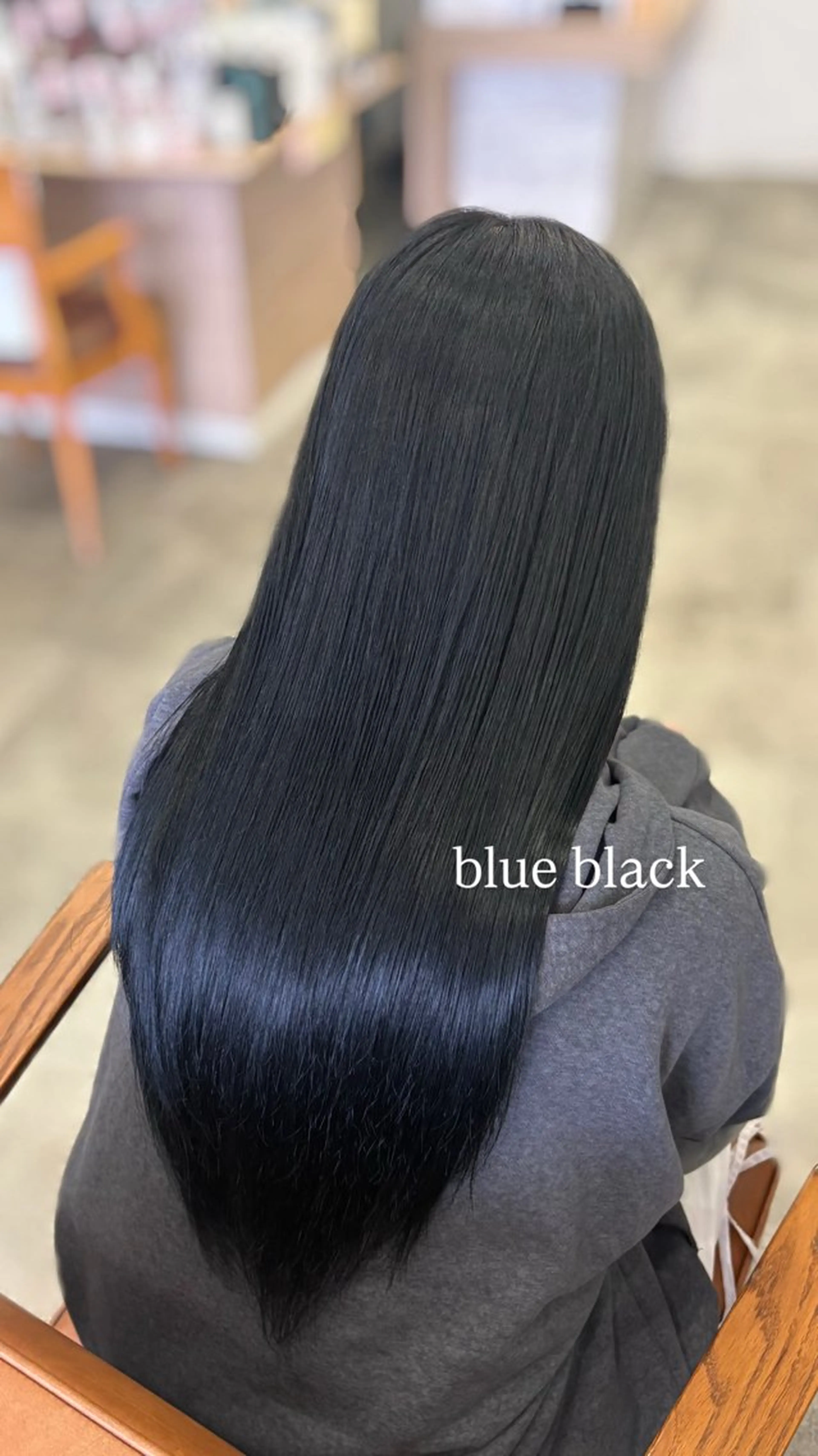 ロング カラー 黒髪 ブルーカラー ブルーブラック 透明感カラー ヘアカラー トリートメント 透明感カラー🩵 /MIHOのヘアスタイル