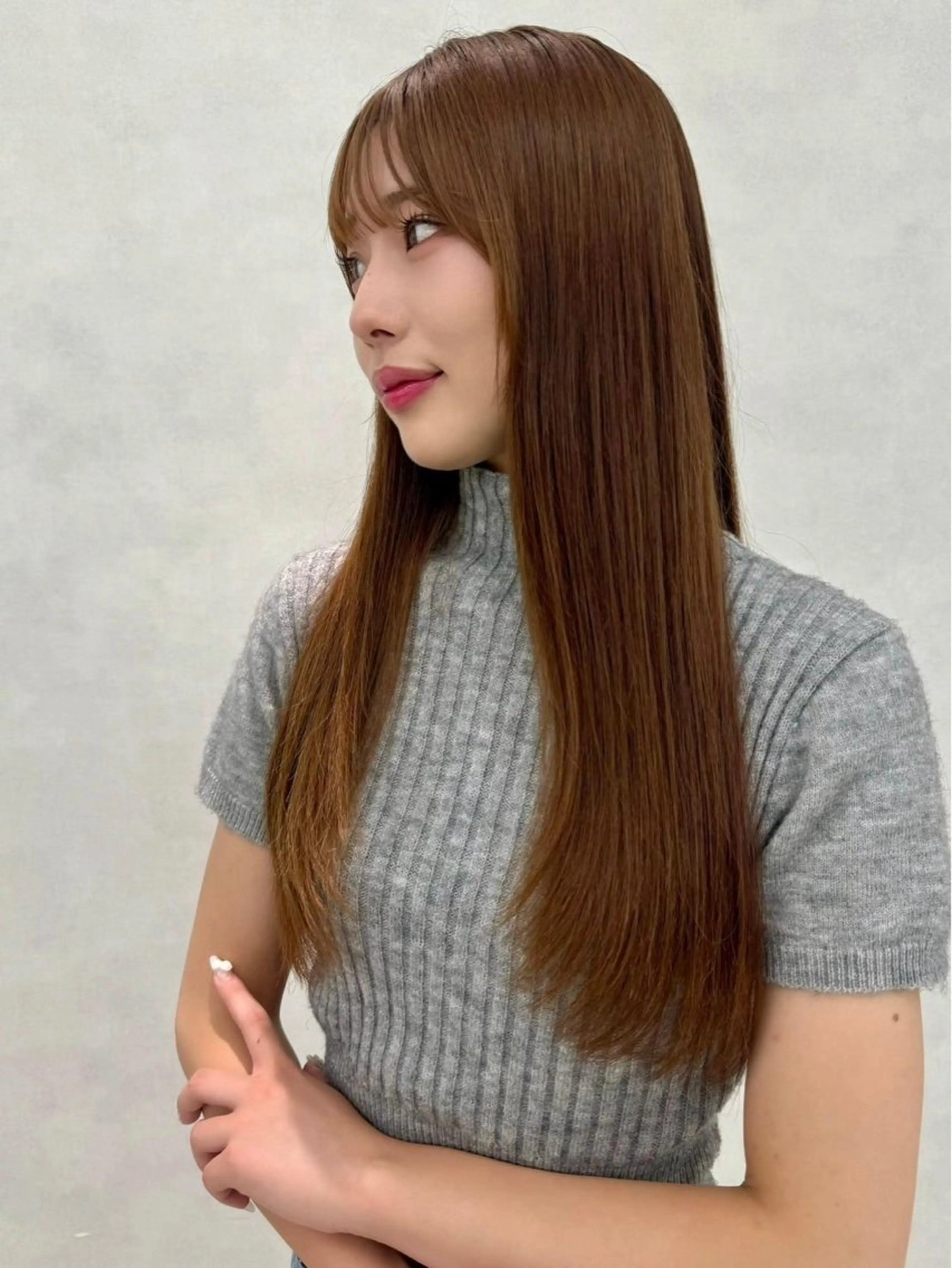 ロング カラー ヘアアレンジ 顔周りカット 韓国風ヘア レイヤーカット 小顔カット カット ヘアカラー ✨韓国レイヤー/ 透明感カラー✨冨永剛のヘアスタイル