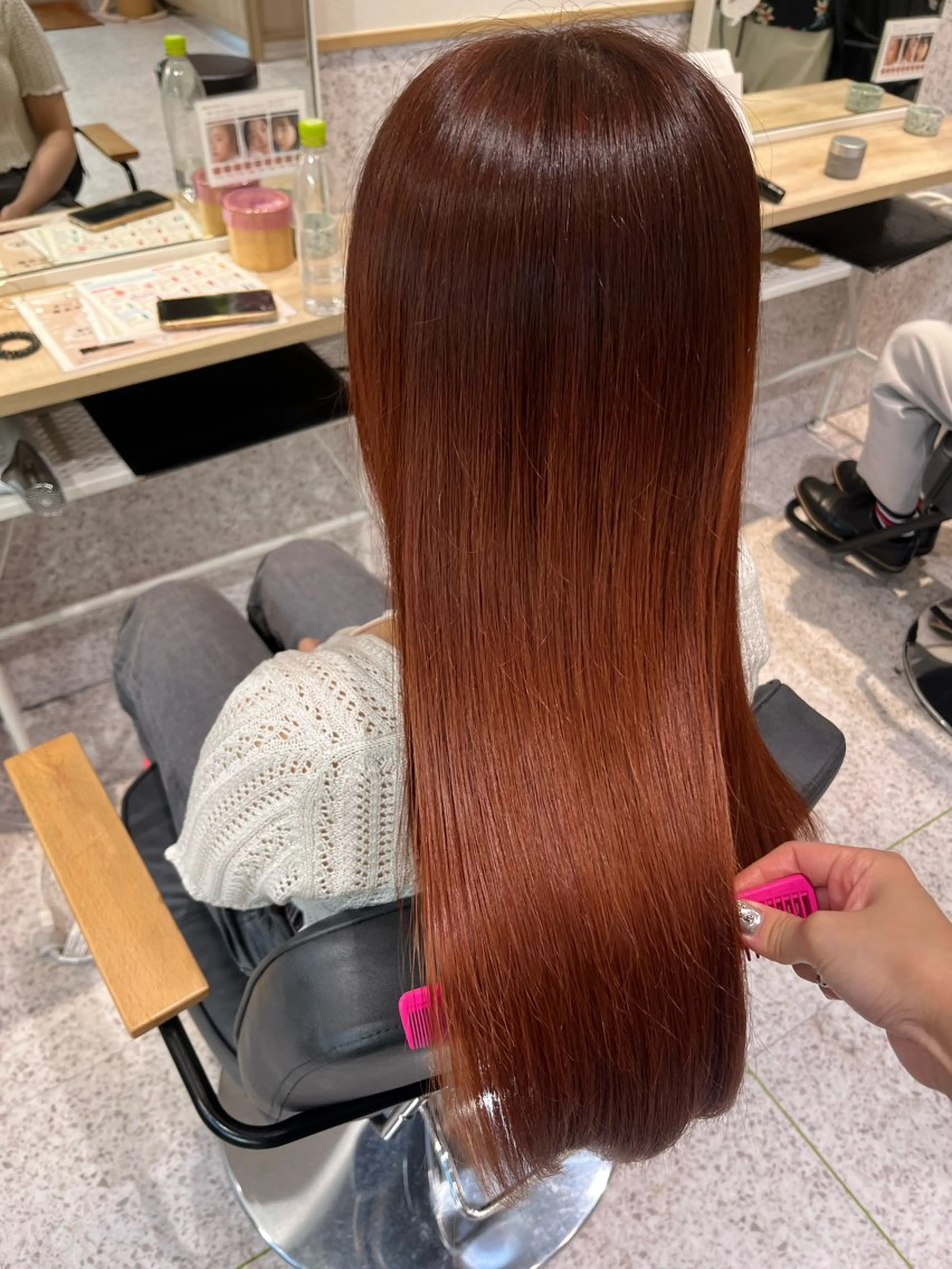ロング カラー ブリーチ ダブルカラー ハイトーンカラー ブリーチなしカラー 顔周りカット カット ヘアカラー トリートメント 髪質改善&艶カラー/ ほんだあみ (♡)のヘアスタイル