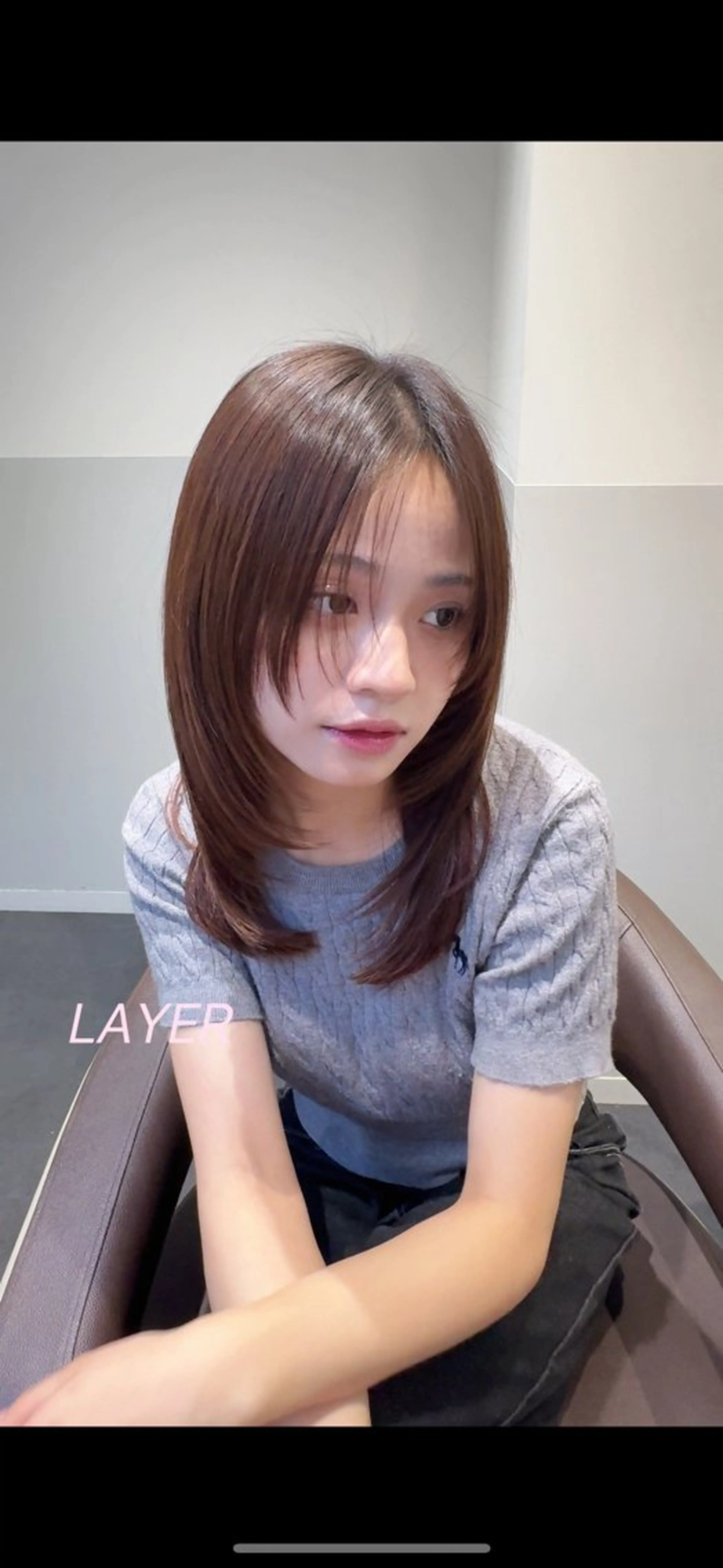 セミロング カラー ブラウンカラー 透明感カラー レイヤーカット 似合わせカット SALOWIN新宿三丁目【サロウィン】所属・レイヤー🔶髪質改善 🔶透明感カラー青木のヘアスタイル