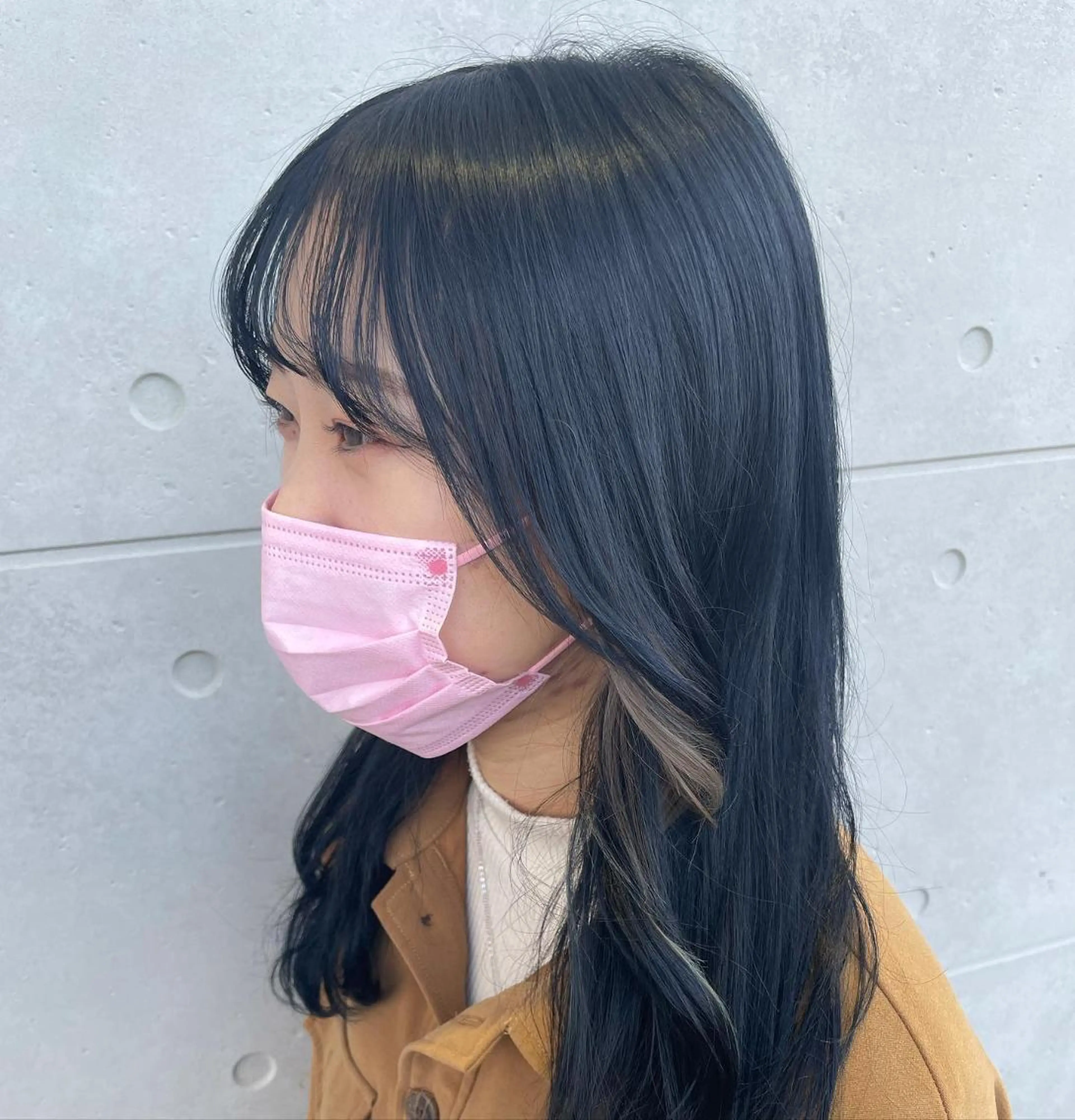 ミディアム カラー パーマ ヘアアレンジ メンズ キッズ マツエク・マツパ メンズ韓国風 ベージュカラー 黒髪 ブルーカラー ブルーブラック sara 荒井店のヘアスタイル