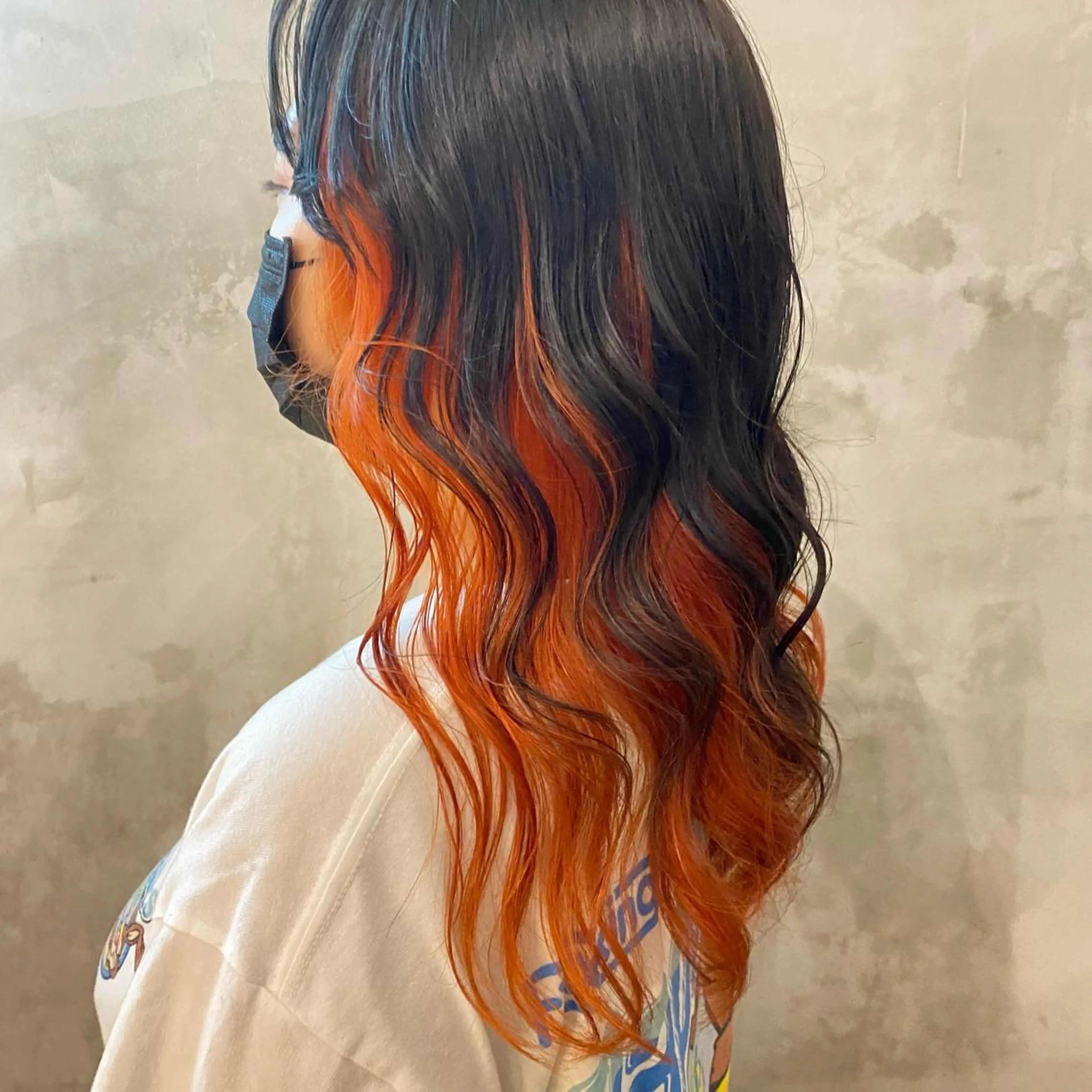 ロング カラー オレンジ 【＆ koenji】 yukaのヘアスタイル