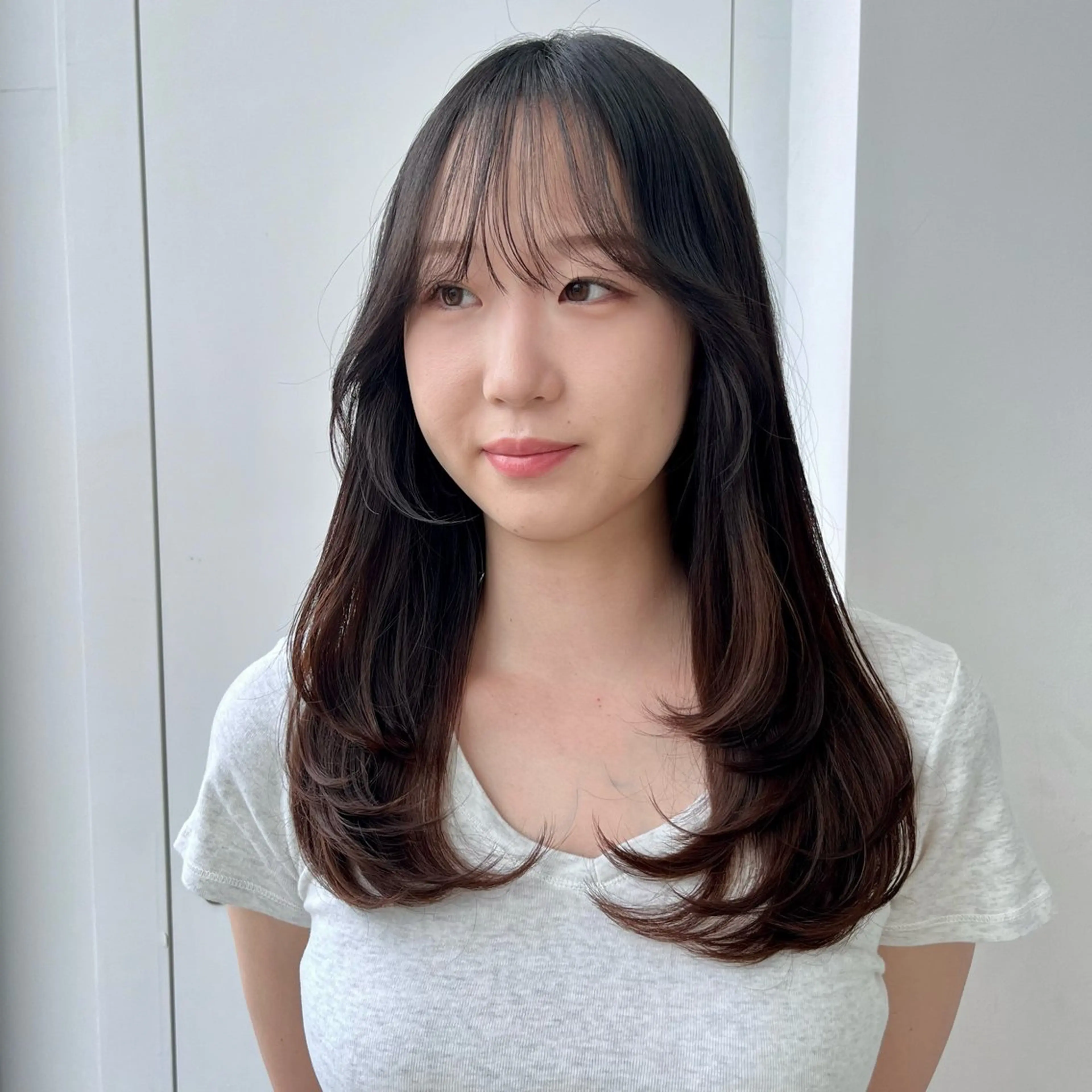 セミロング レイヤーくびれヘア アレンジmanakaのヘアスタイル