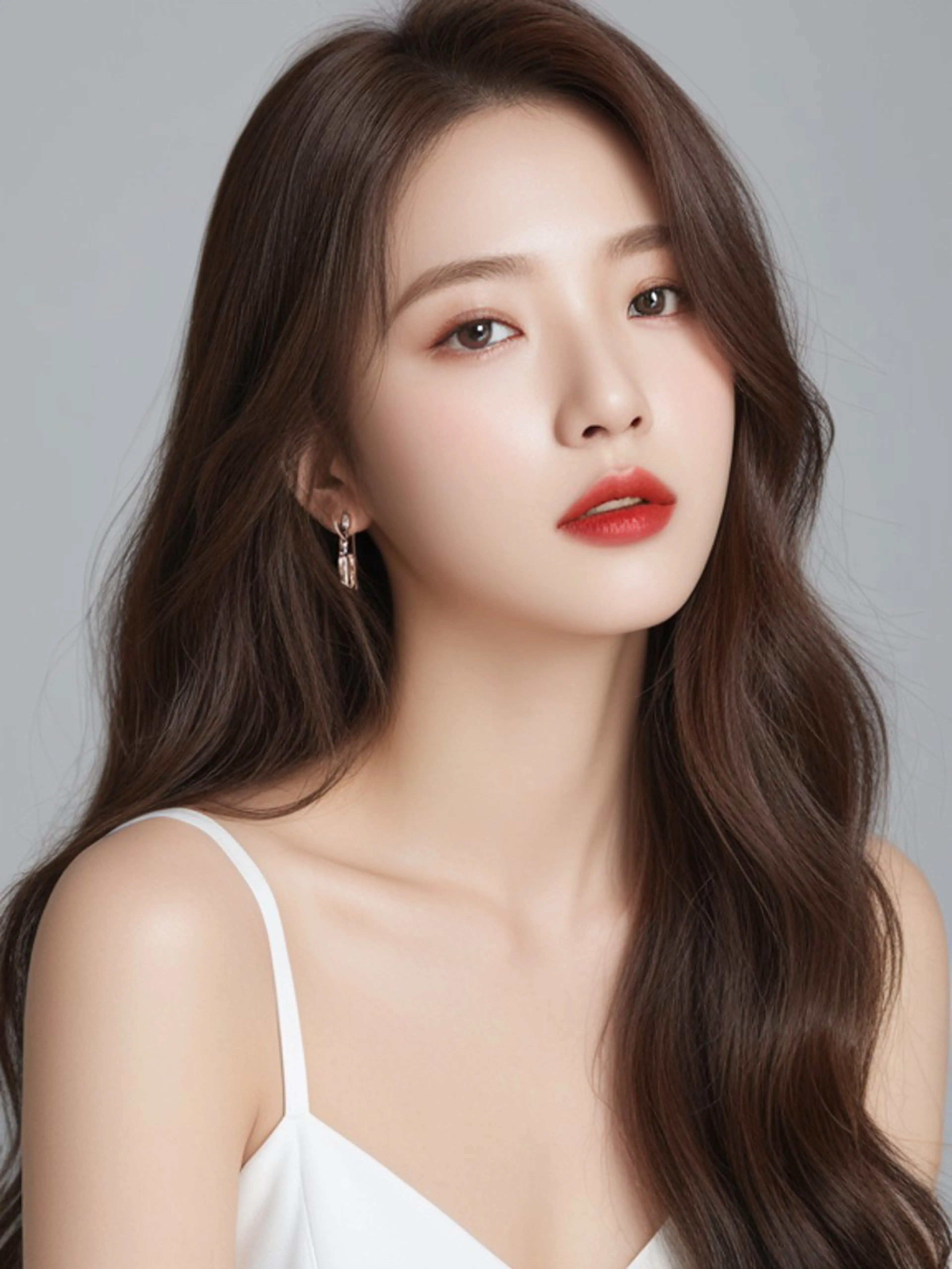 ロング くびれヘア 韓国風ヘア レイヤーカット カット ヘアカラー トリートメント 新宿/韓国レイヤー 顔まわり/RIKUのヘアスタイル