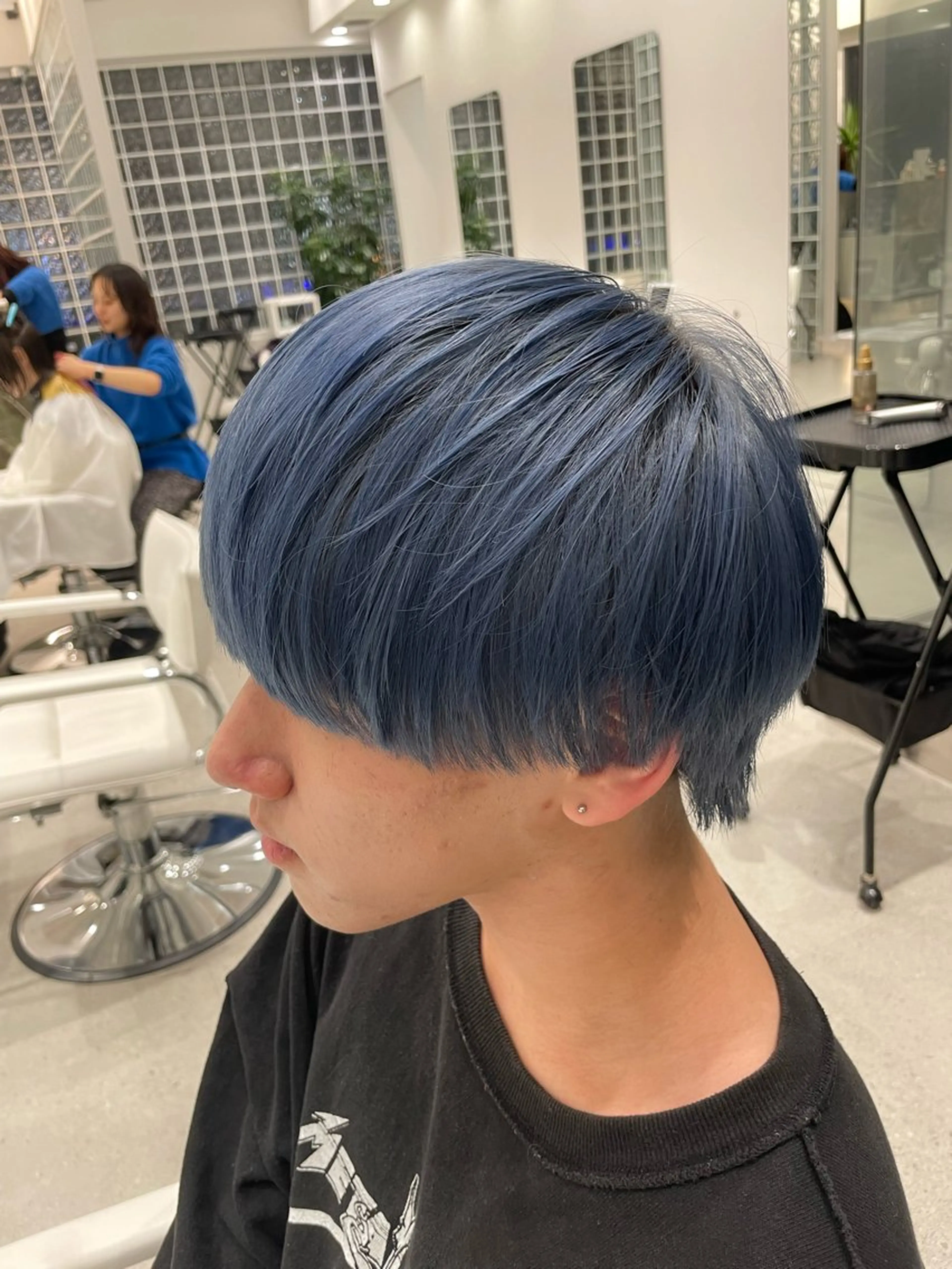ショート カラー メンズ ブルーカラー ヘアカラー トリートメント カットモデル募集✂️ hikaruのヘアスタイル