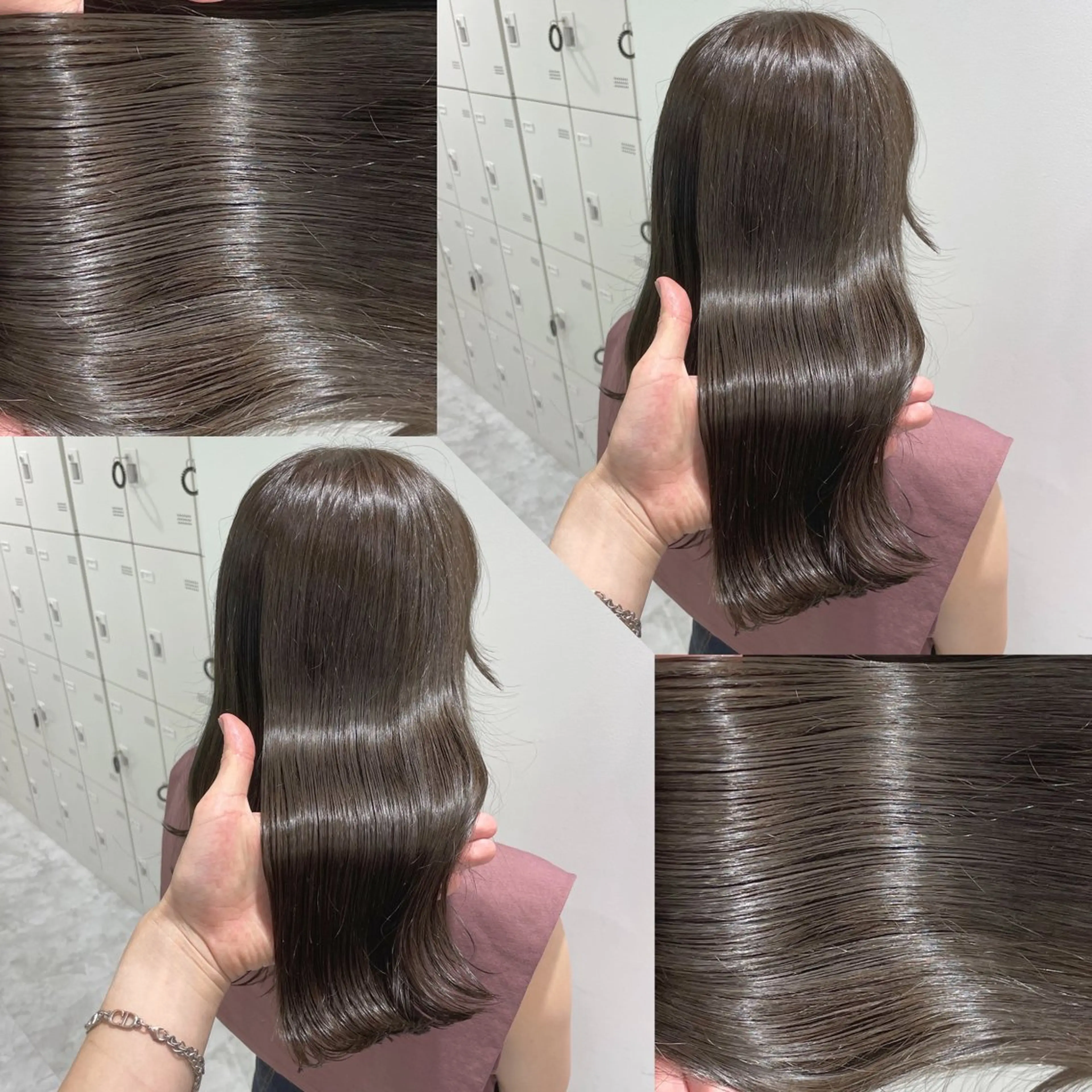 セミロング カラー ヘアカラー トリートメント ヘッドスパ ヘアセット 韓国風ベージュ🤎 赤みなし🌿横浜🤎のヘアスタイル