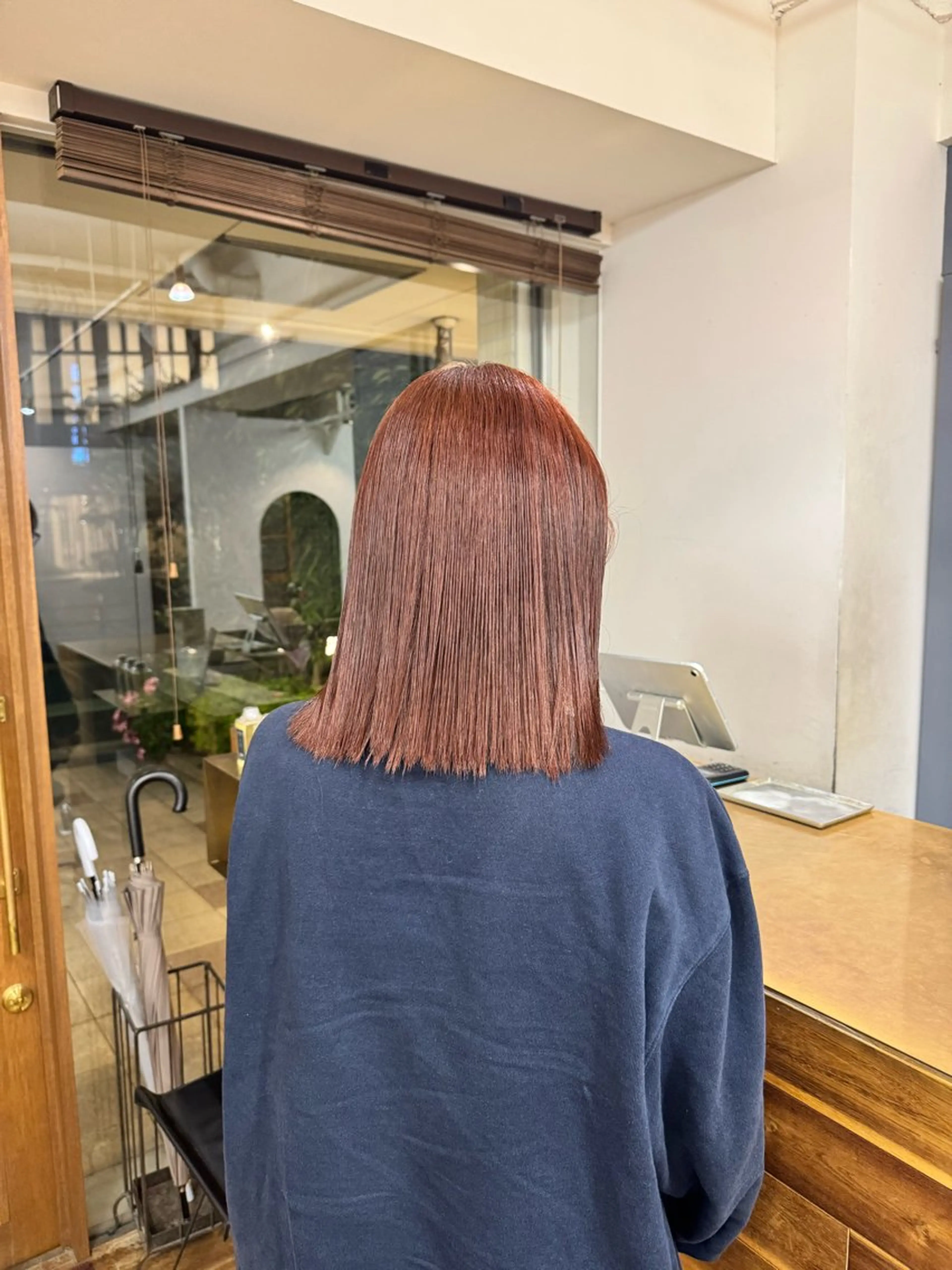 カラー ブリーチ ブラウンカラー 透明感カラー ブリーチなしカラー オレンジ ヘアカラー たけかわ みちのヘアスタイル