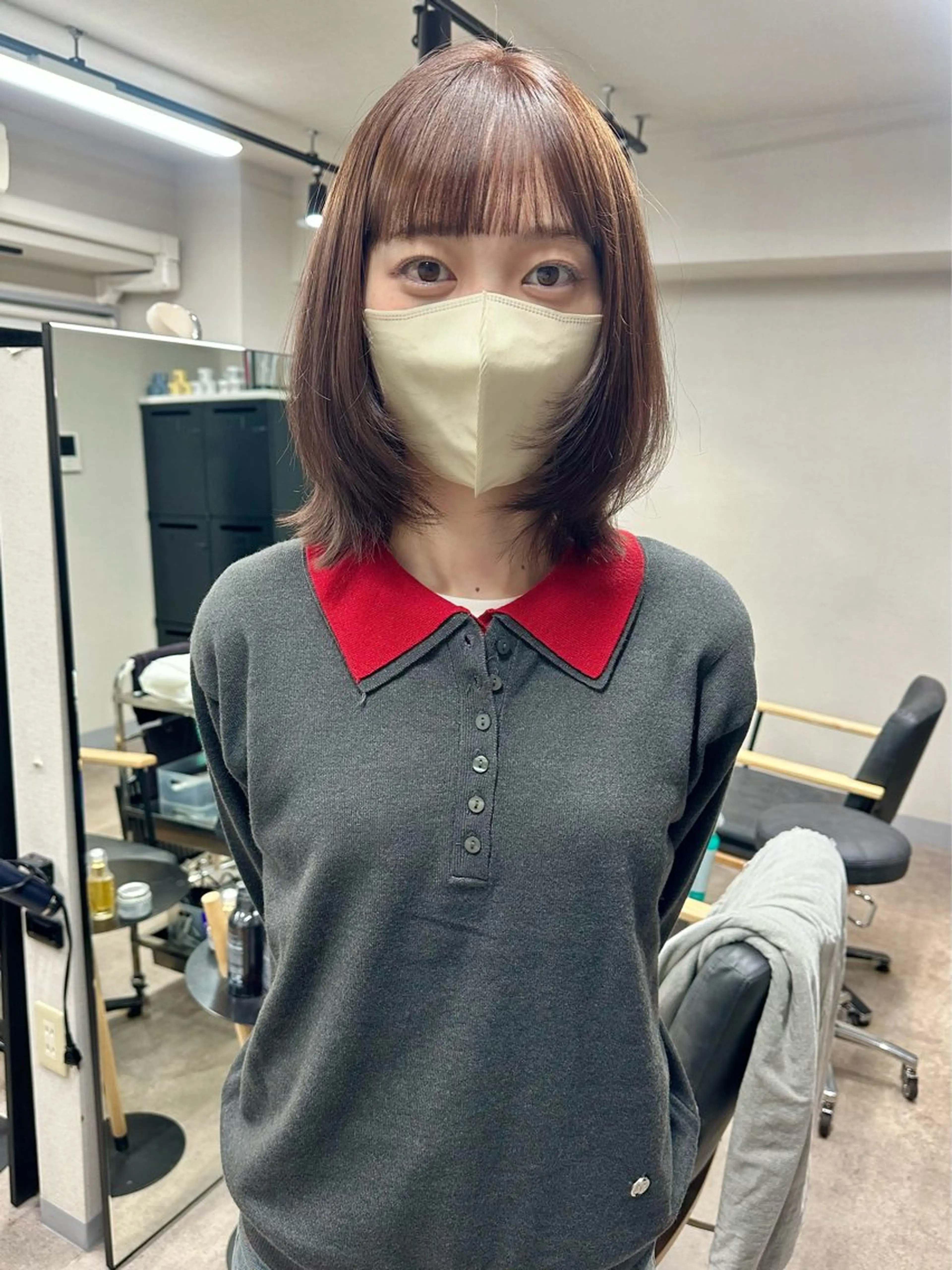 ミディアム カラー ミディアムレイヤー ブラウンカラー チョコレートブラウン レイヤーカット カット ヘアカラー トリートメント レイヤーカット🪄 耳ツボ🎀Ayumiのヘアスタイル