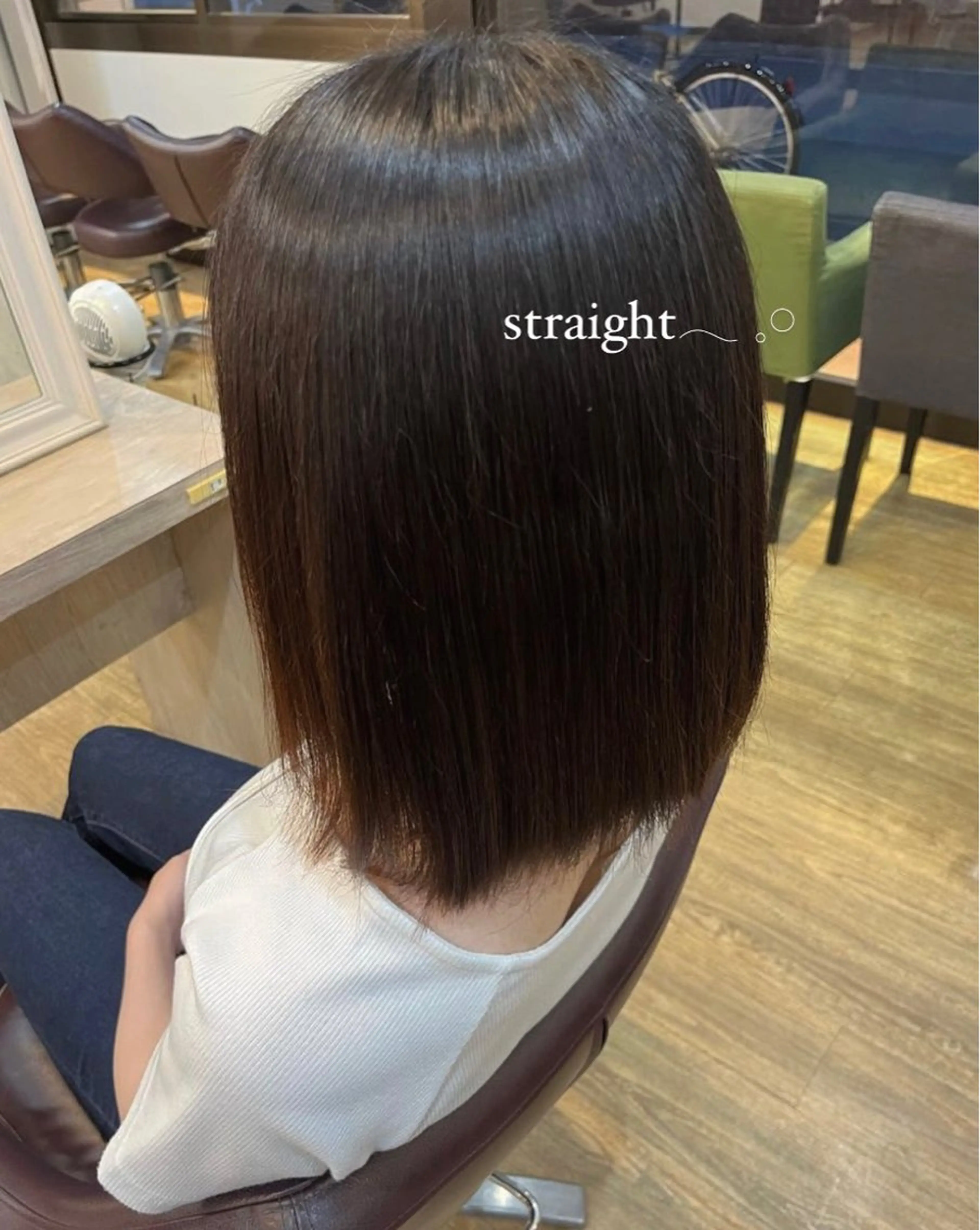 ミディアム カット 縮毛矯正 トリートメント 透明感カラー／ 艶感カラー／RAMUのヘアスタイル