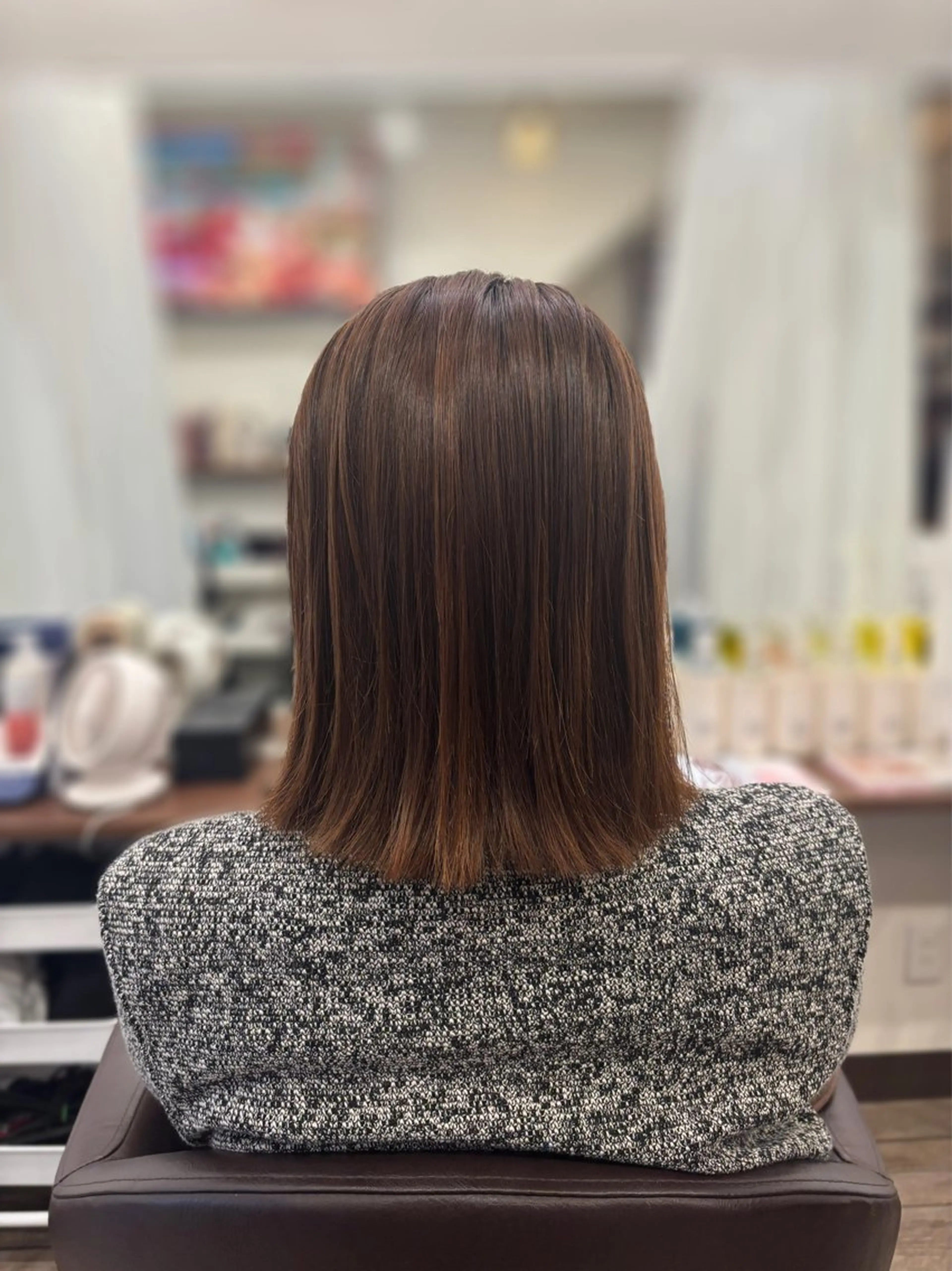 ミディアム ボブ ️🫧押上️🫧はな 🫧うる艶パーマのヘアスタイル