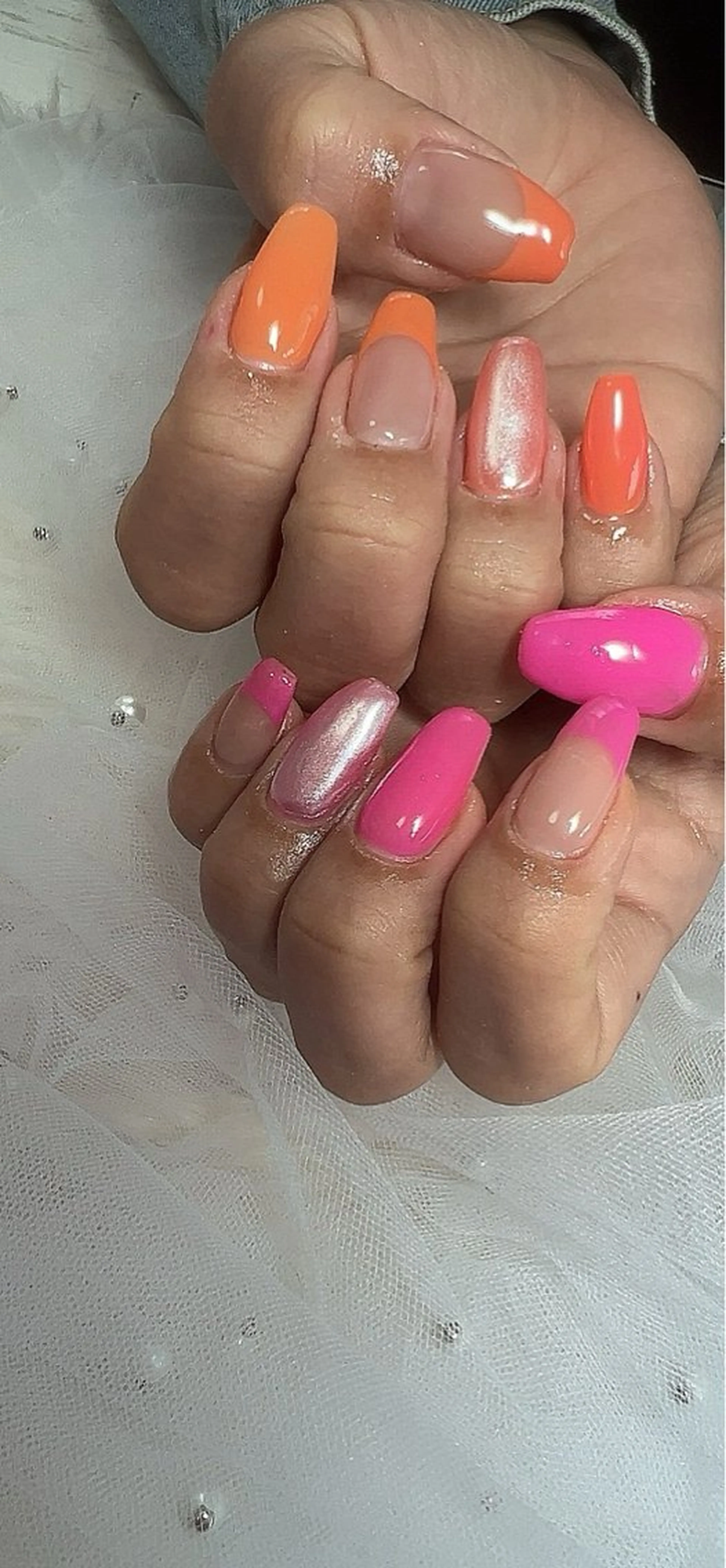 ネイル フレンチネイル ミラーネイル Ruana Nailのネイルデザイン