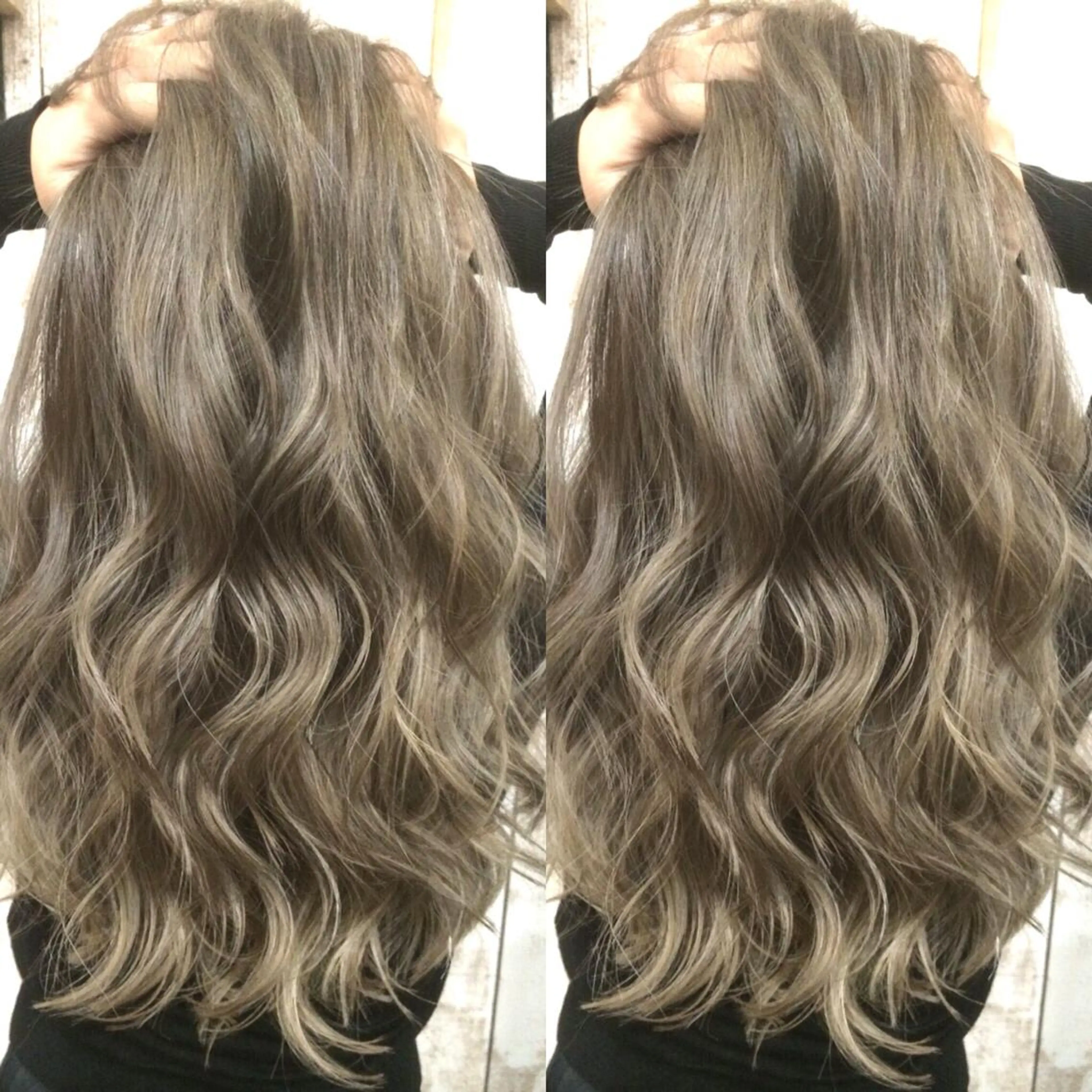 セミロング カラー ネイル マツエク・マツパ ベージュカラー ハイライトカラー 3Dハイライト ハイライト ヘアカラー トリートメント 井上 一平のヘアスタイル