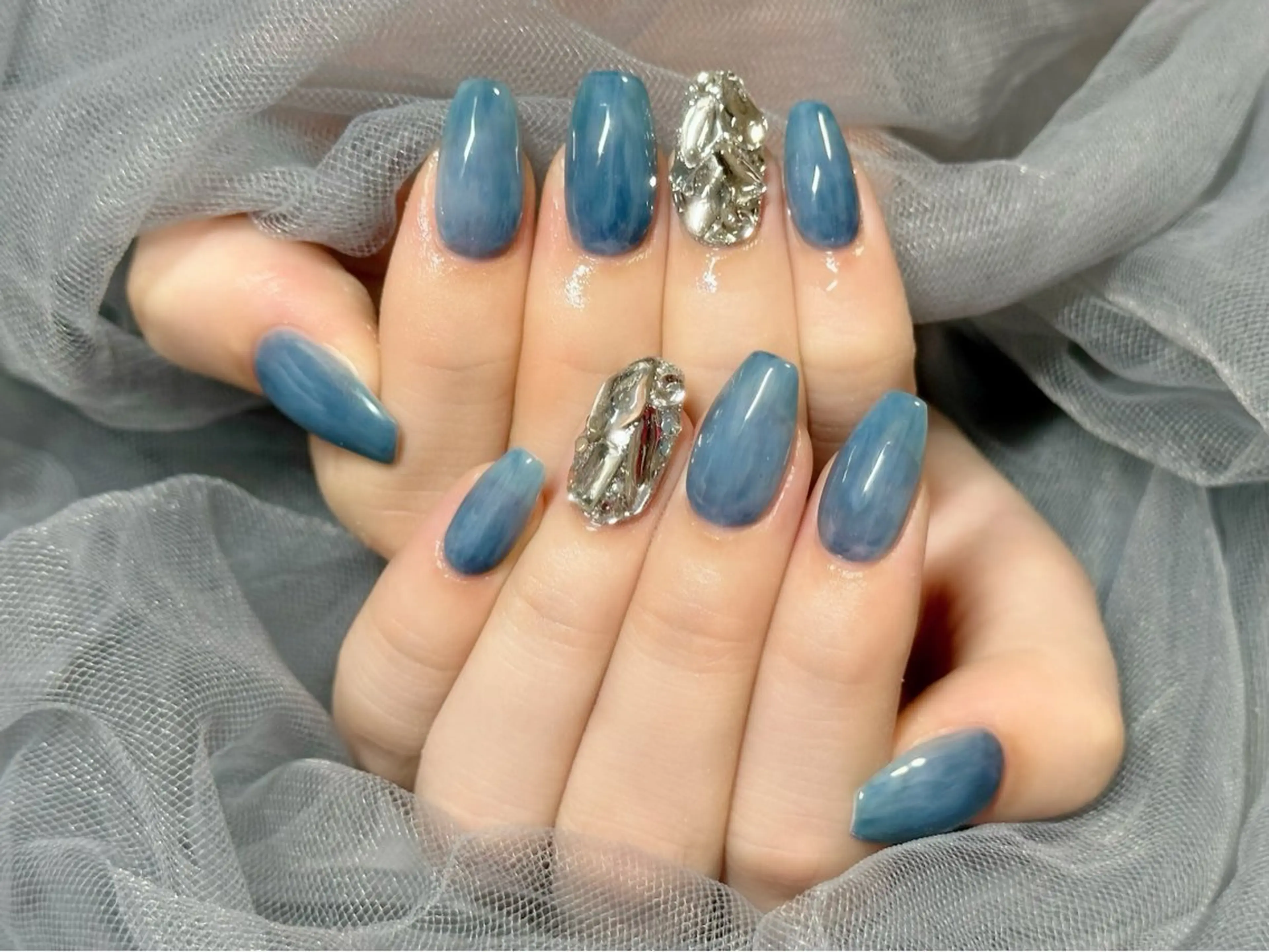 ネイル ブルー ハンドネイル KURELLY所属・Nail Salon KURELLYのネイルデザイン