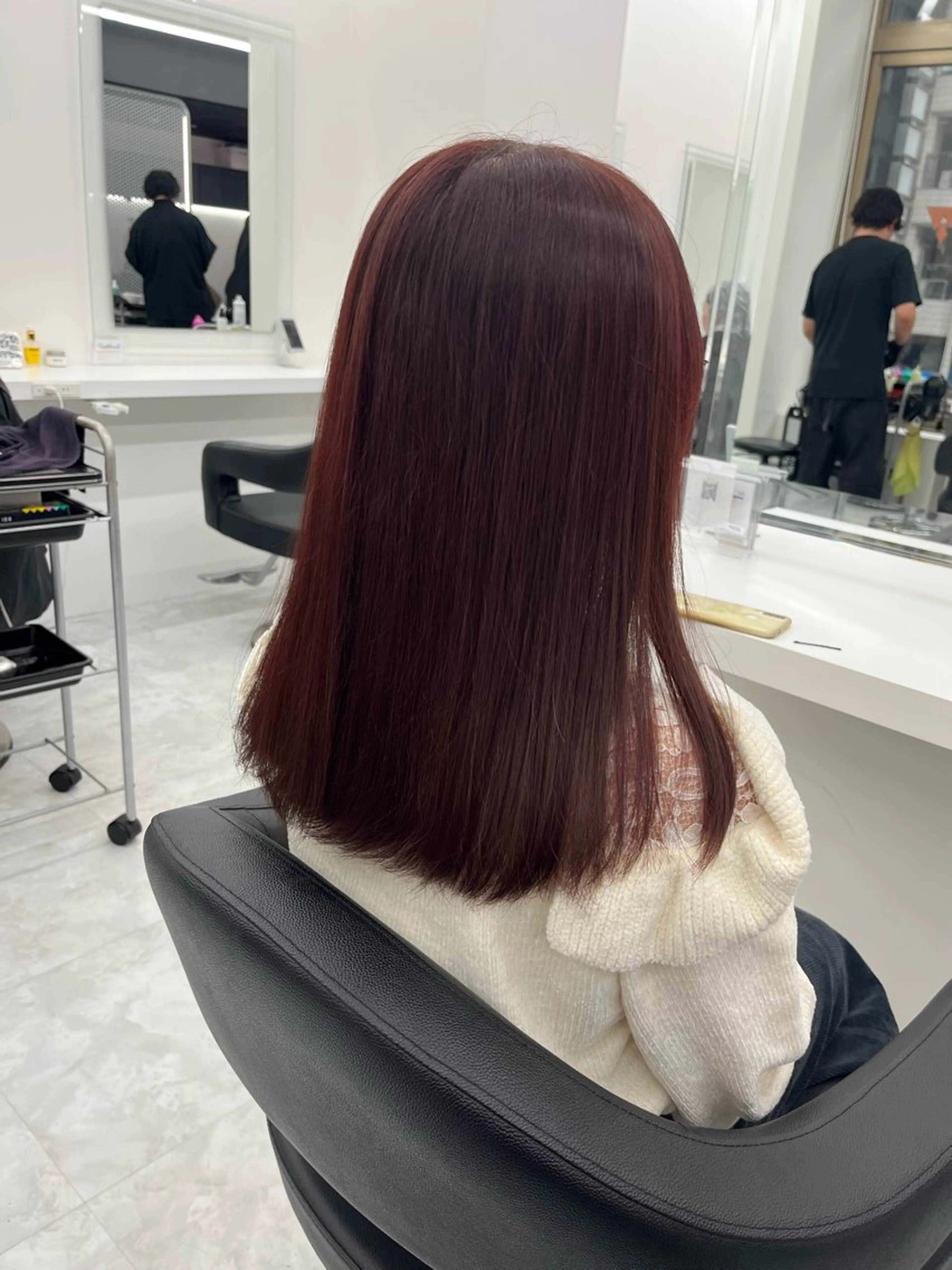 ロング カラー カシス レッドカラー ヘアカラー 💖トレンド夏 カラー💖FUTAのヘアスタイル