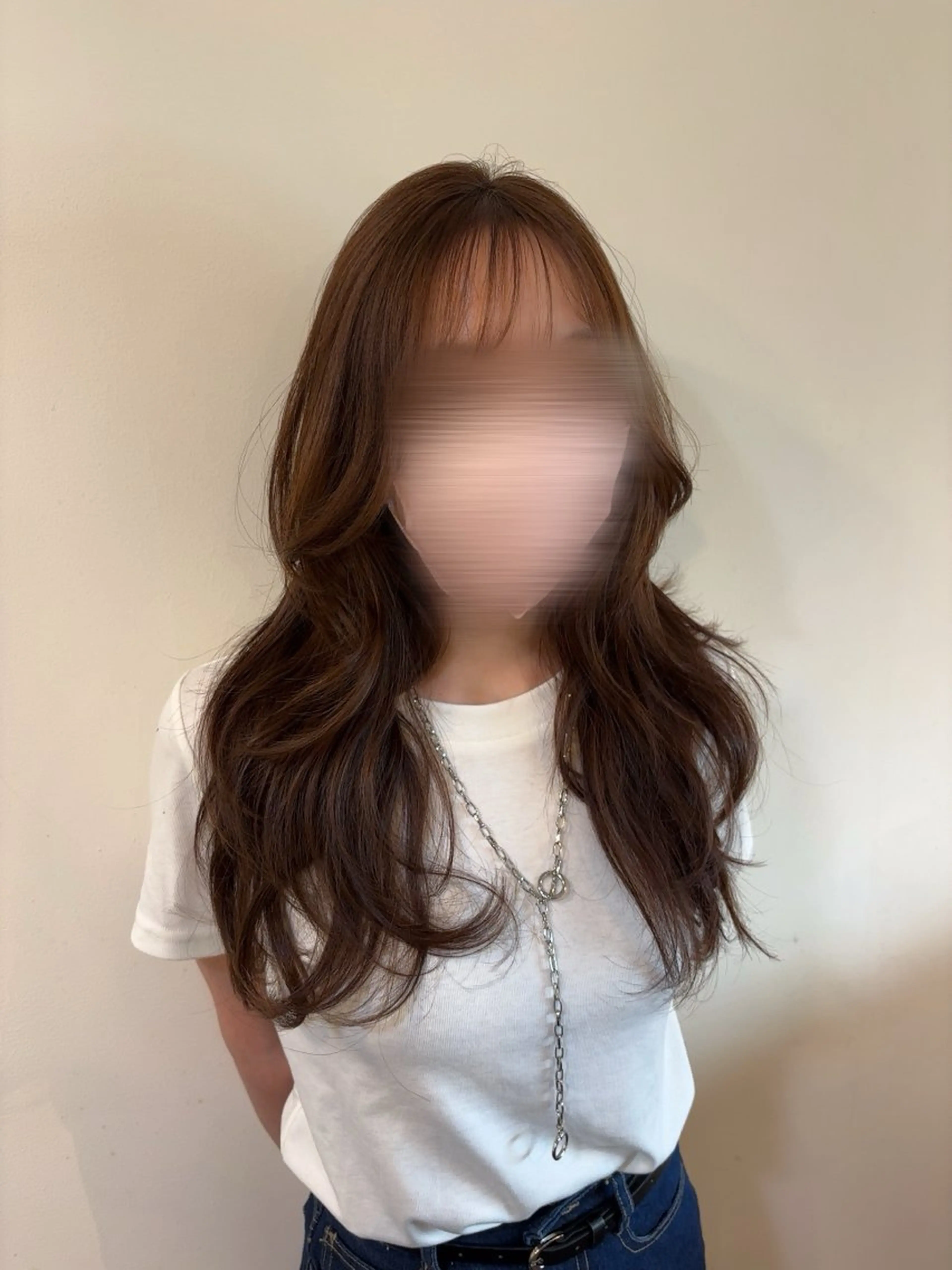 ロング レイヤーカット カット ヘアカラー トリートメント IORI #韓国ヘア#髪質改善のヘアスタイル