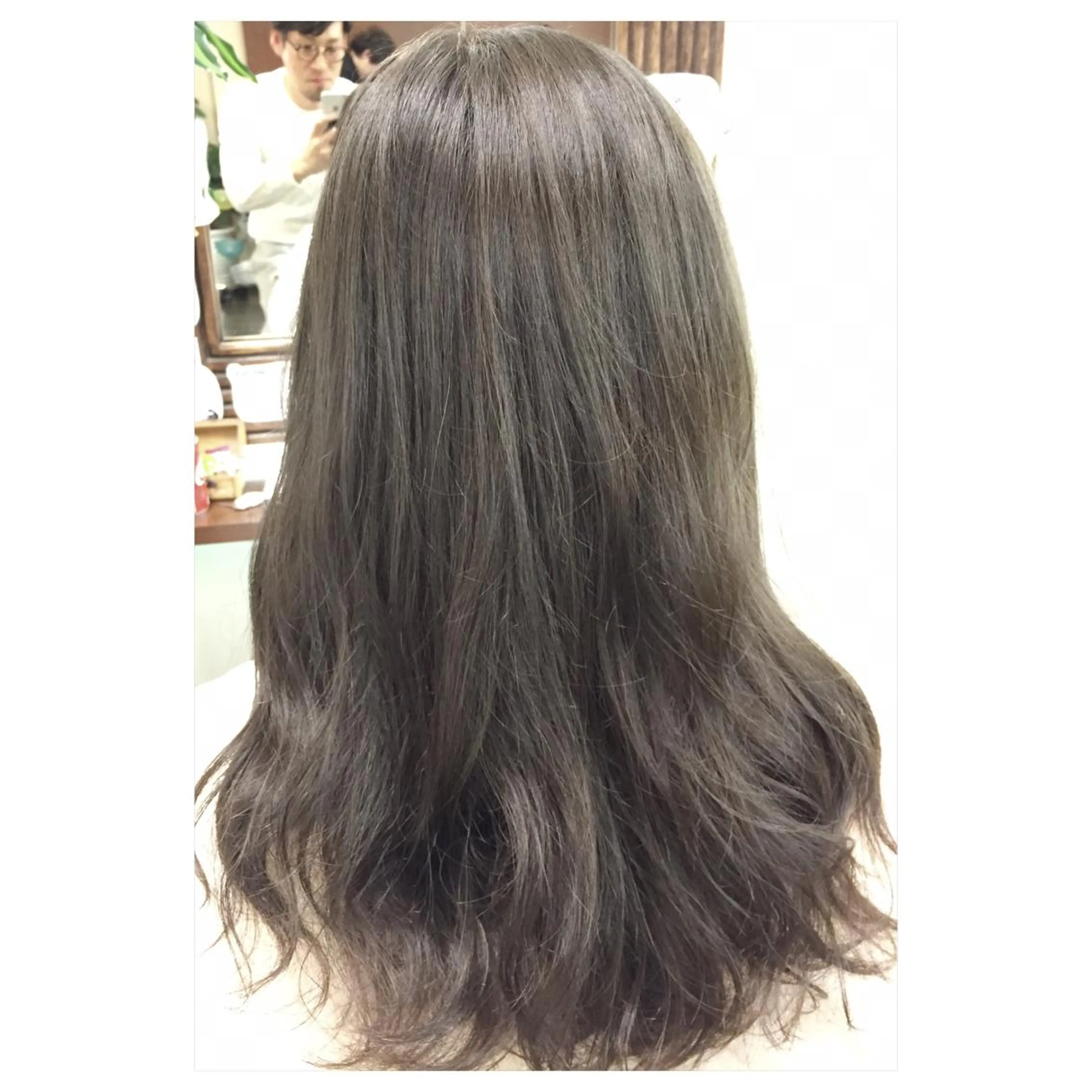 ロング カラー アッシュ グレージュ オレンジ 外国人風カラー パーソナルカラー診断 できます　木曽　主博のヘアスタイル