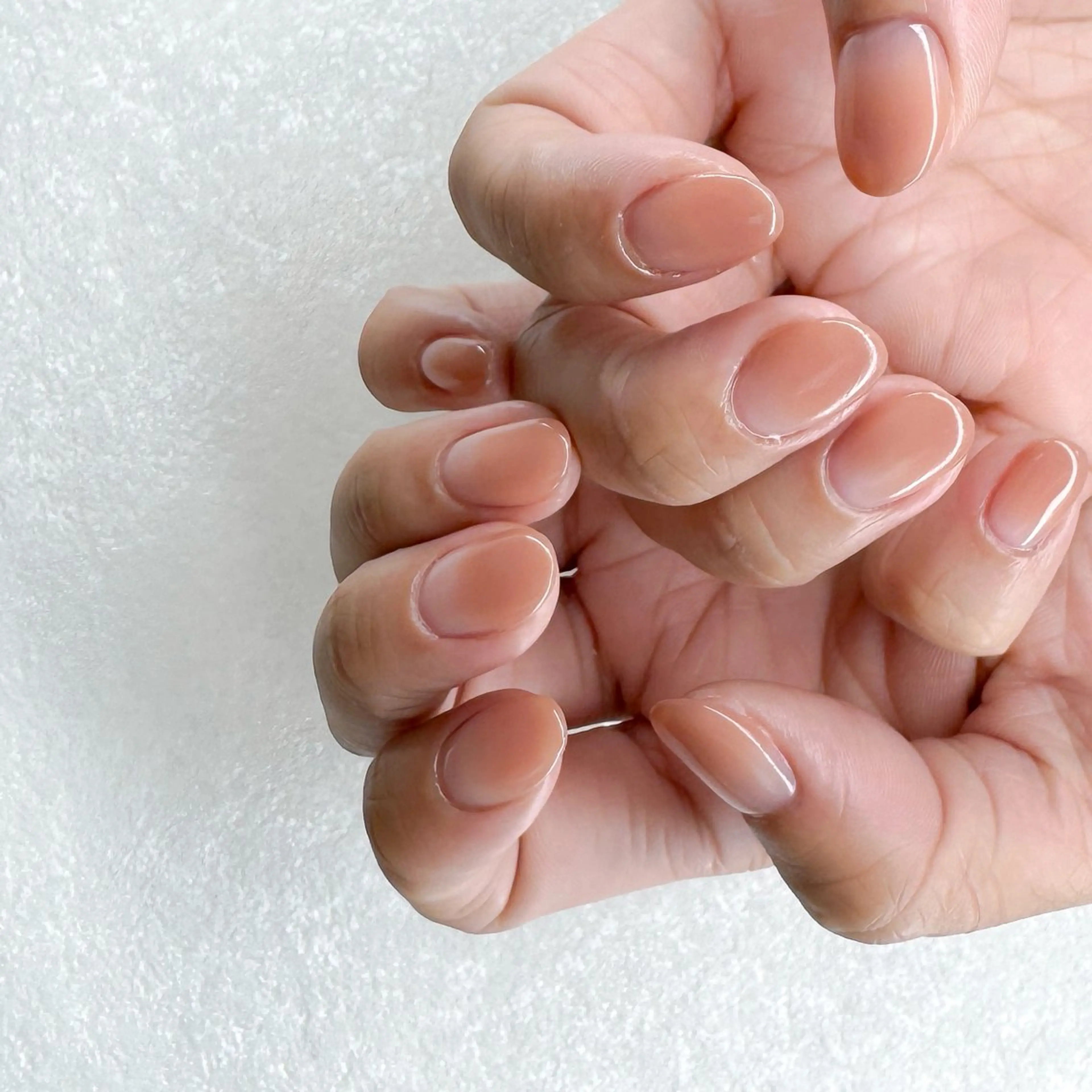 ネイル ブラウン グラデーション ピンク シンプルネイル pointillé .ayaのネイルデザイン