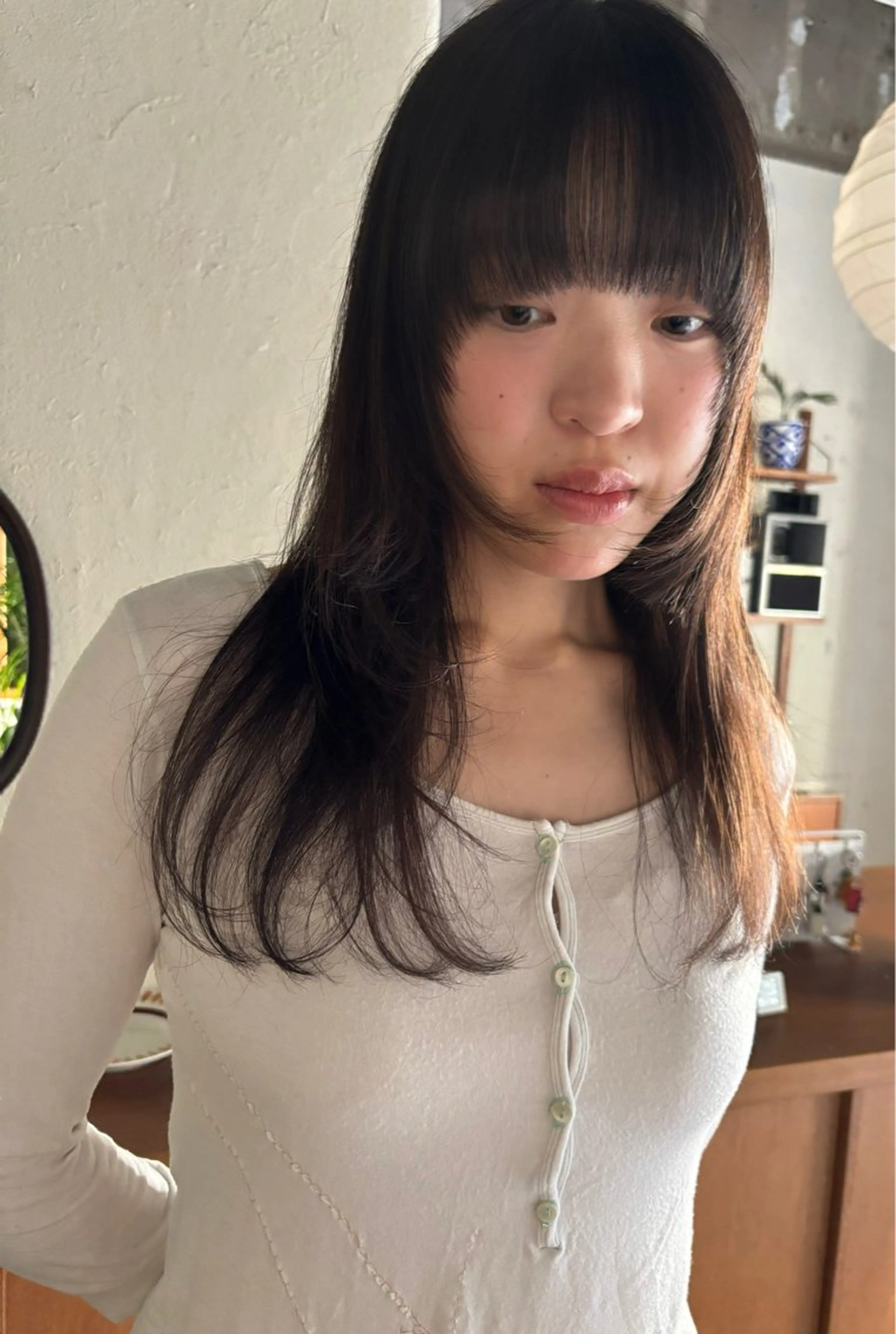 セミロング カラー カット ヘアカラー 永田 愛莉のヘアスタイル