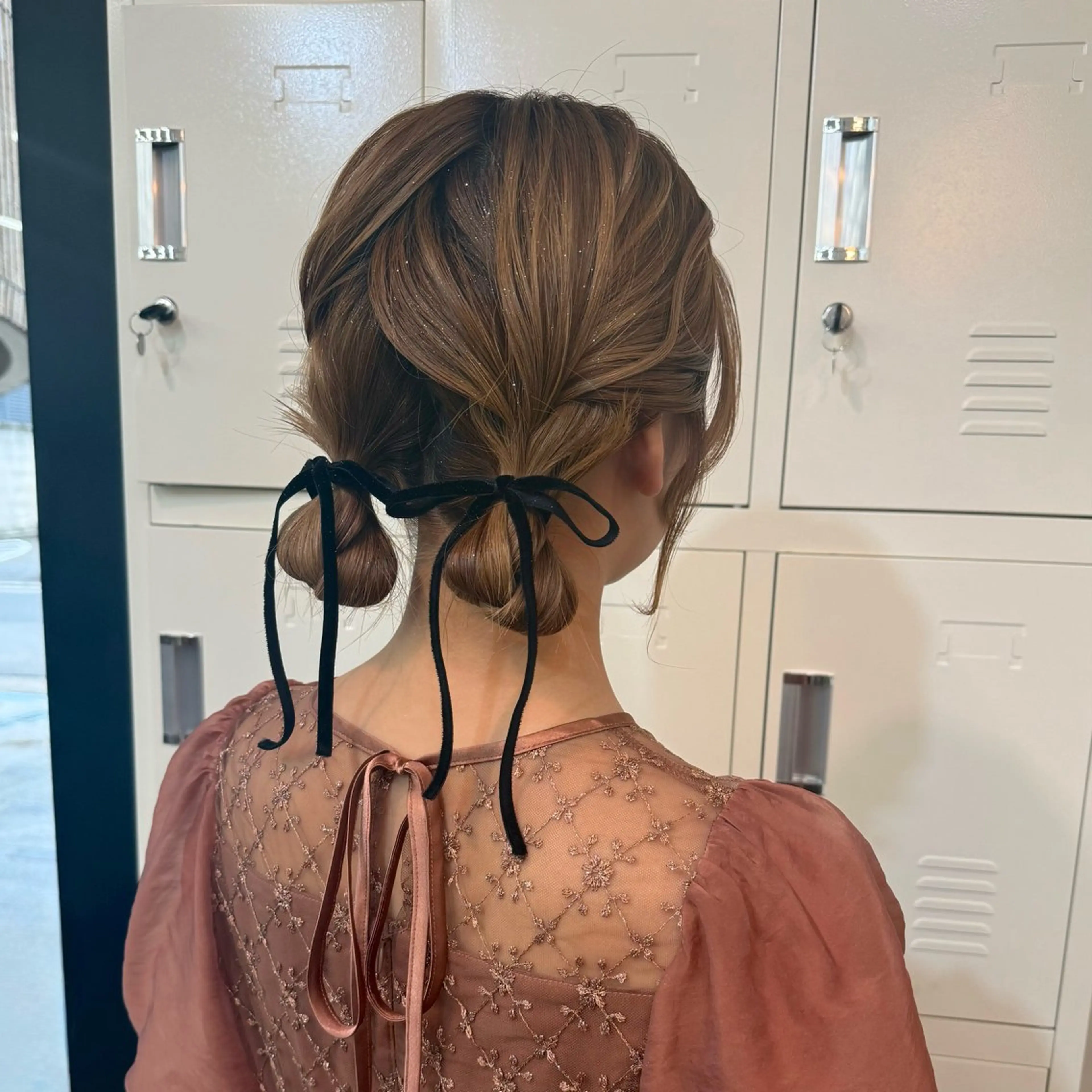 ミディアム ヘアアレンジ 三つ編み ヘアセット shin enom yuukaのヘアスタイル