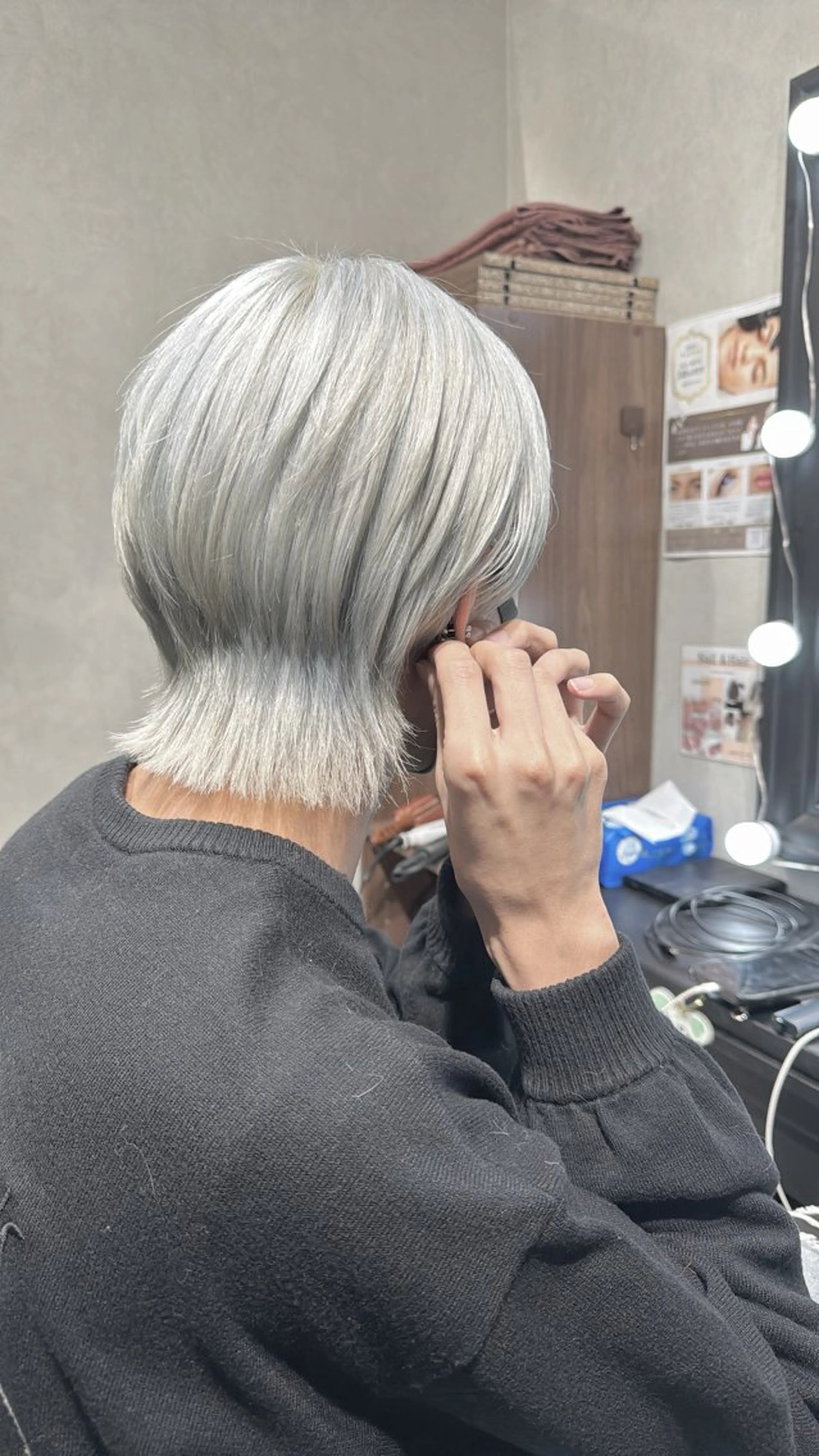 ミディアム カット ヘアカラー シマオカ イッセイaceのヘアスタイル