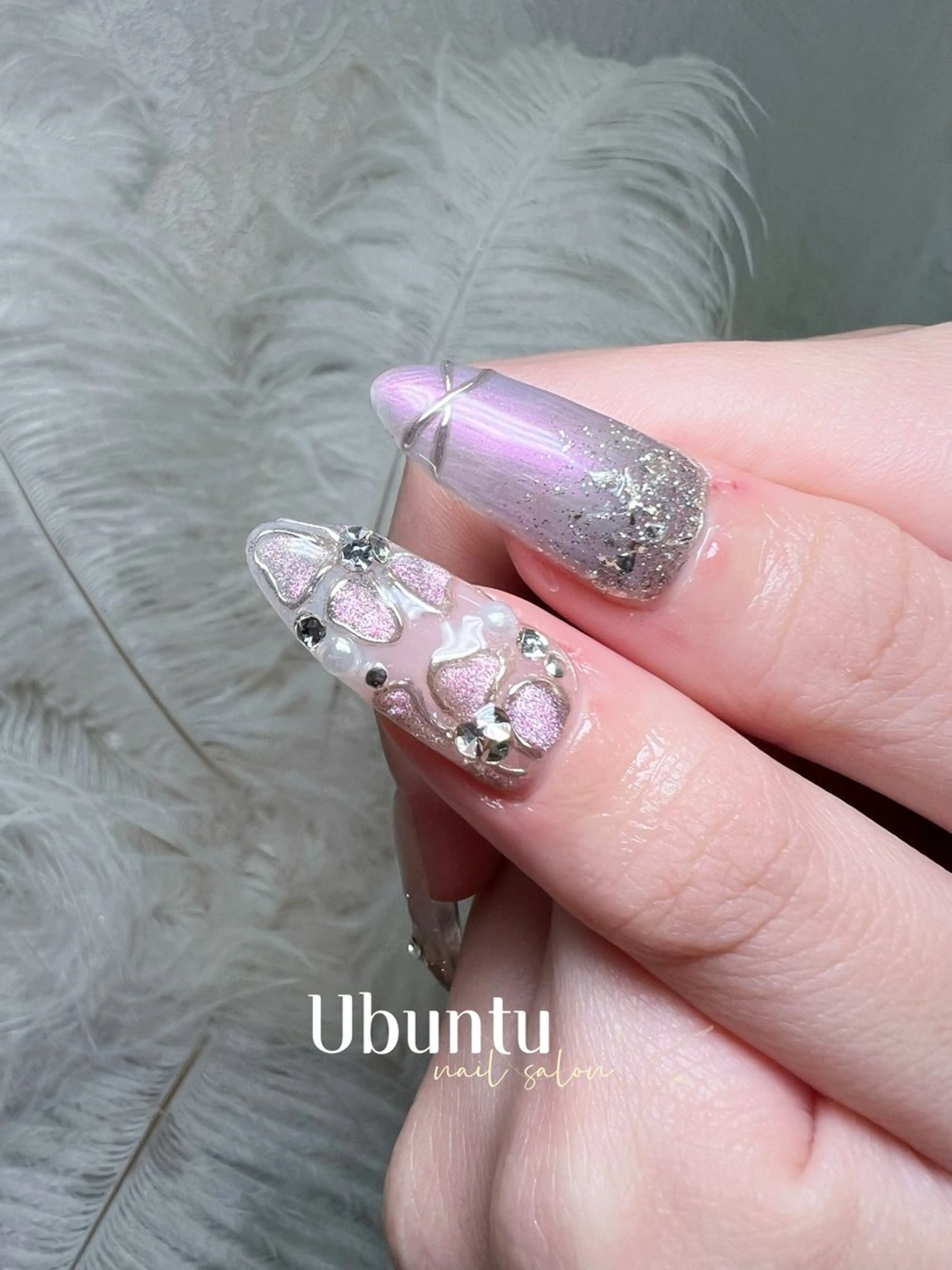 ネイル アートネイル マグネットネイル ミラーネイル ハンドネイル Ubuntu🎀 ネイルサロン✨のネイルデザイン
