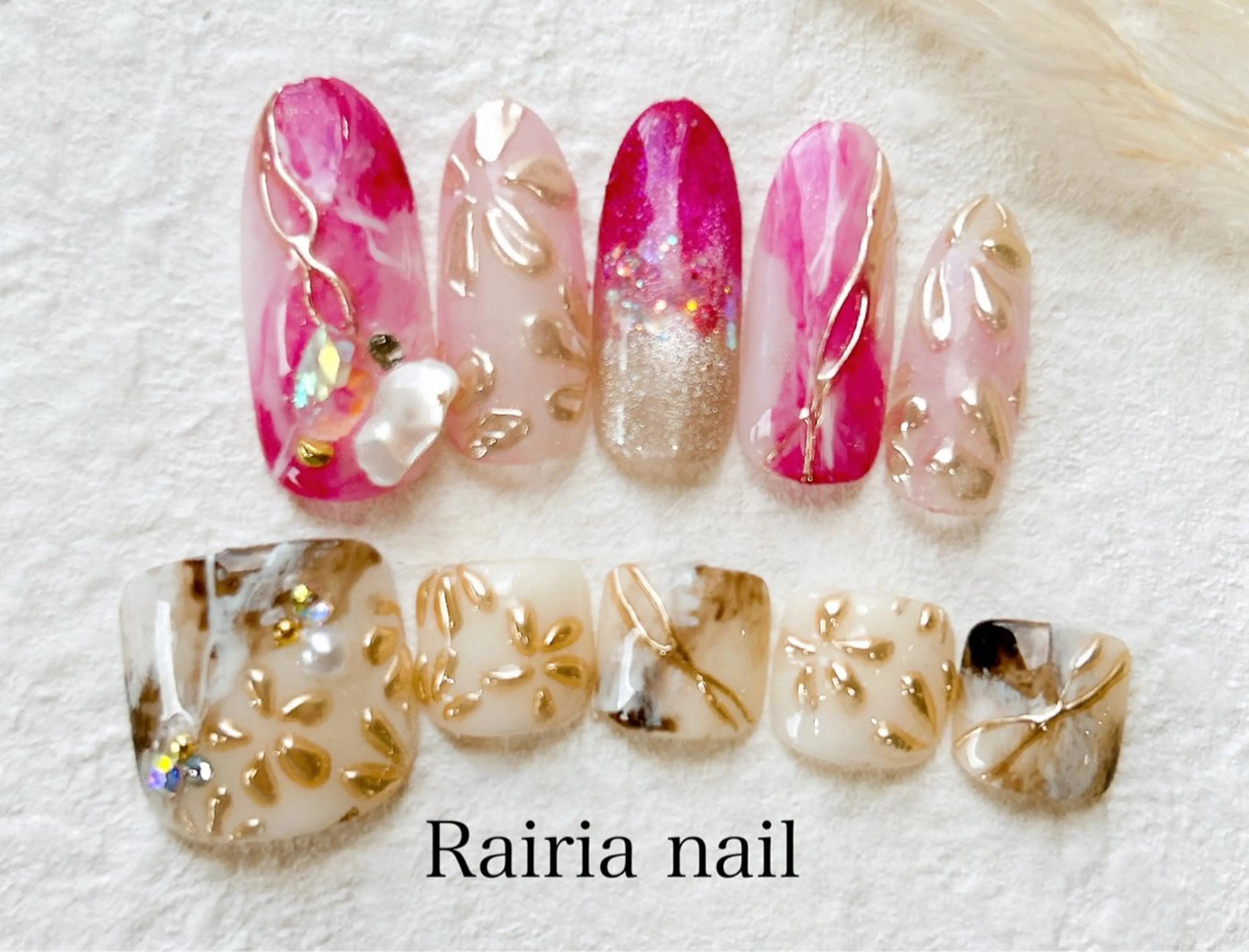 ネイル アートネイル ジェルネイル 持ち込み ニュアンスネイル パラジェル Rairia nail本八幡店のネイルデザイン