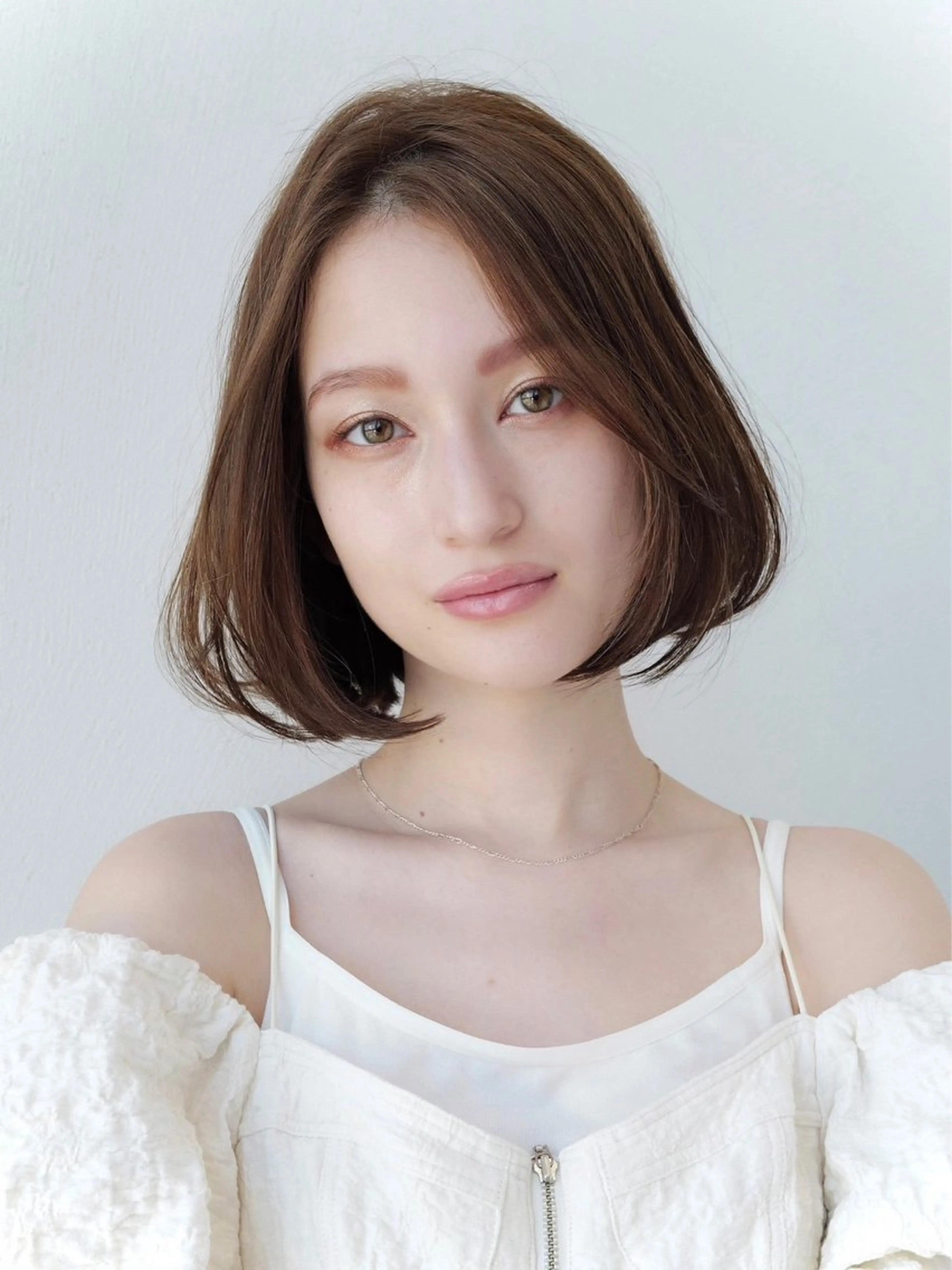ミディアム カラー ベージュカラー オリーブベージュ ボブ ボブ/髪質改善/ レイヤーボブ/楓のヘアスタイル