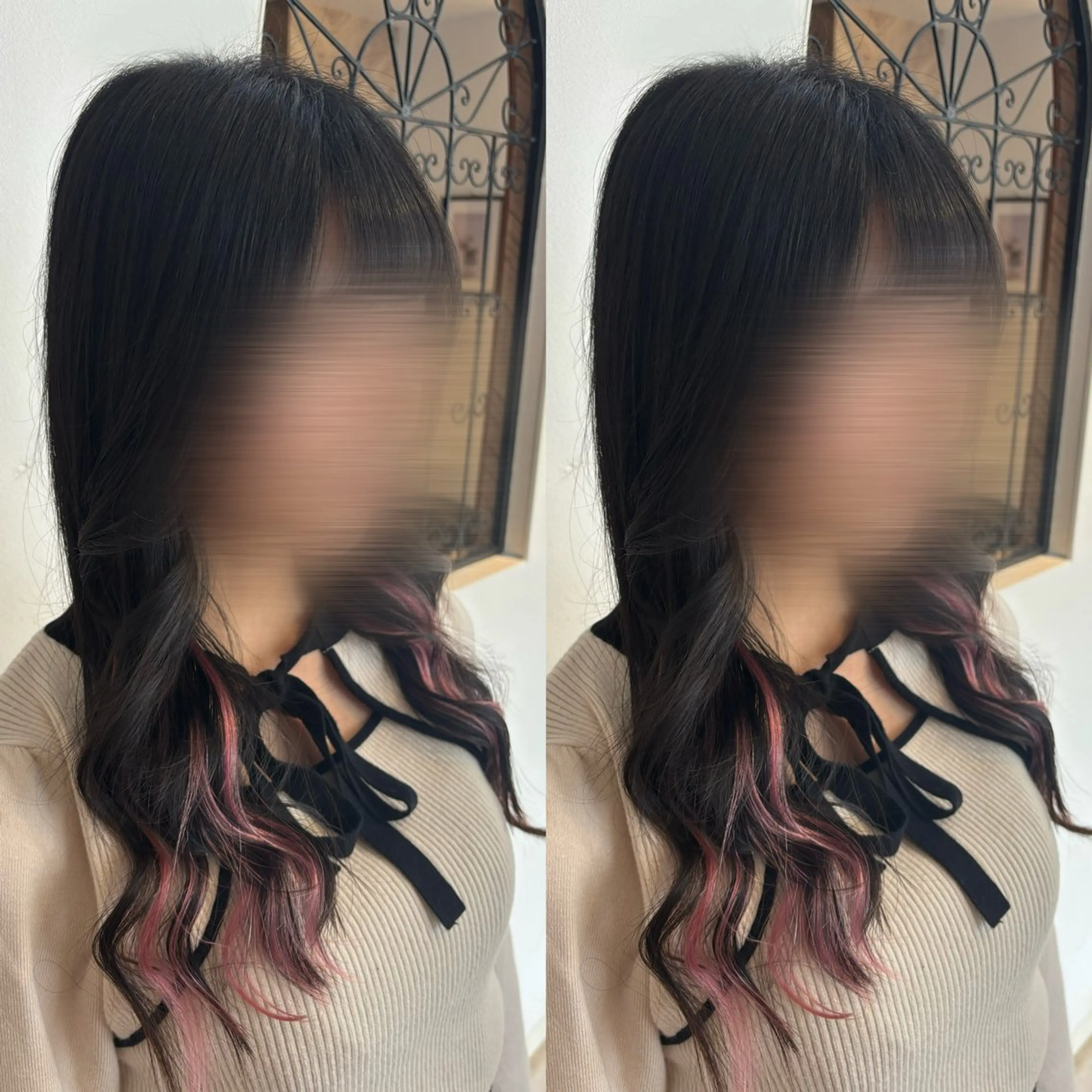 セミロング エクステ 🍒しの🍒 カット/艶カラーのヘアスタイル