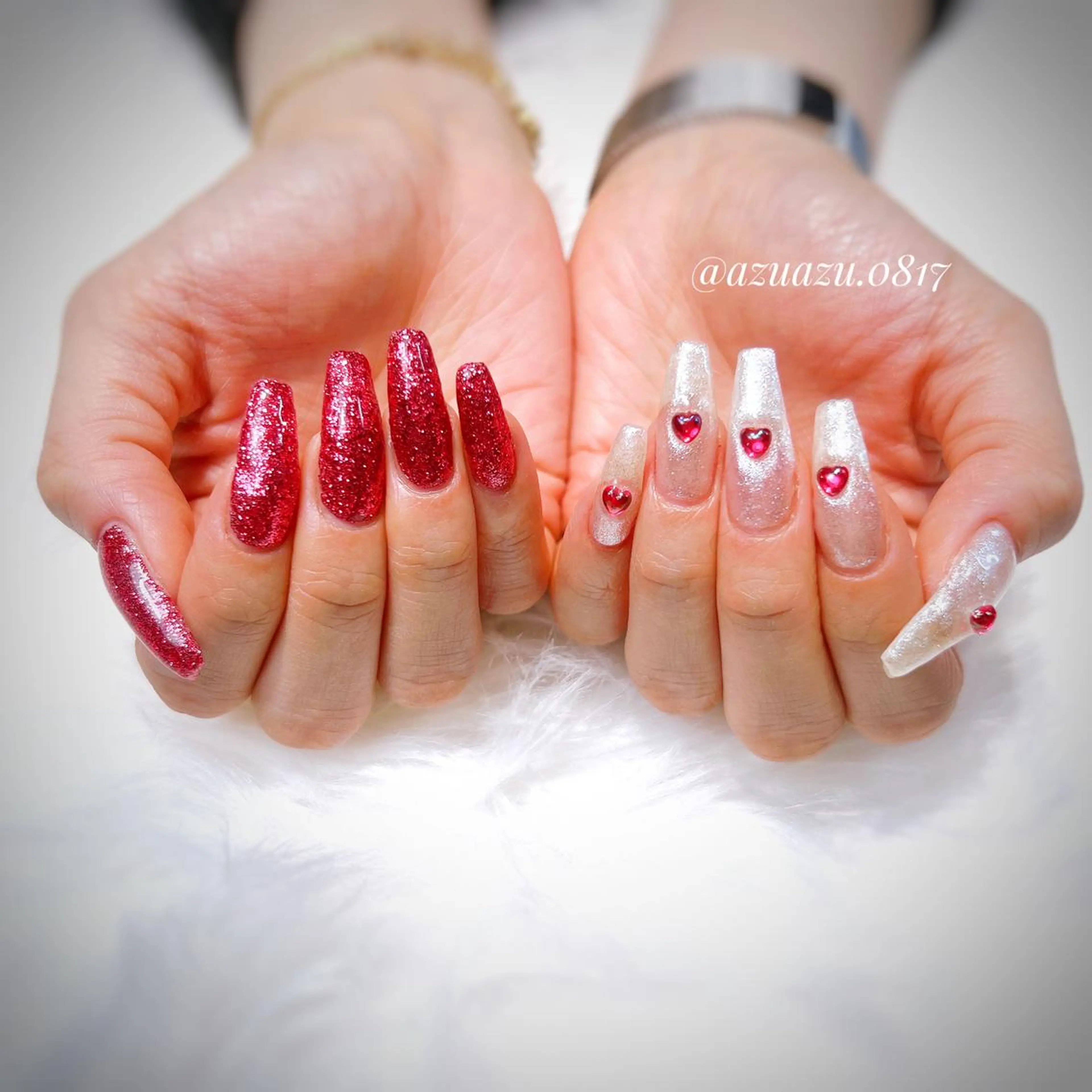 【HAND】ジェルワンカラーorラメグラデーション（一色）＋アート6本★オフ有⭕️の写真