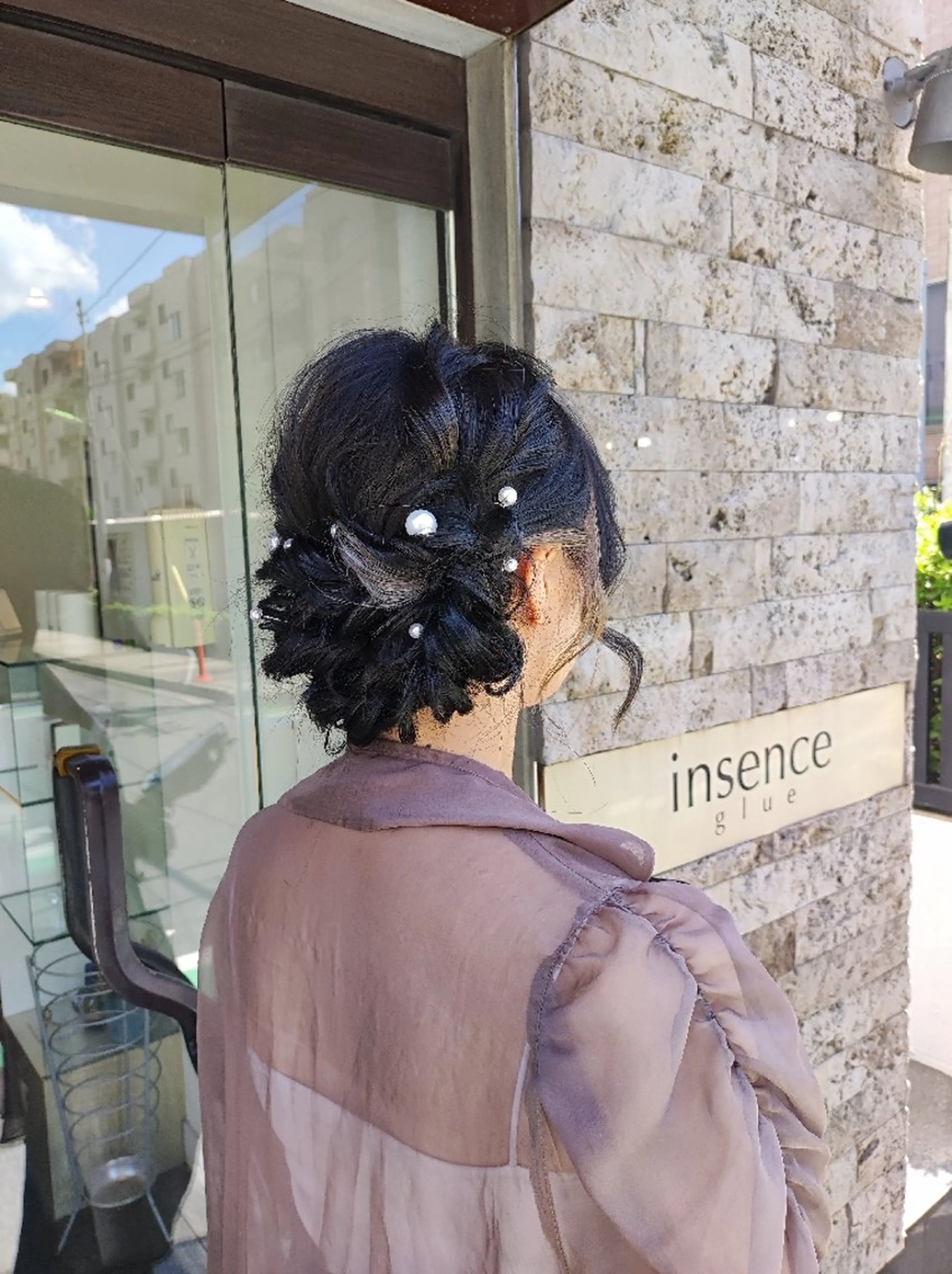 ヘアアレンジ 結婚式・ブライダル デート 浴衣 insence glue所属・弥生⭐似合わせカット 柔らかベージュ🌻のヘアスタイル