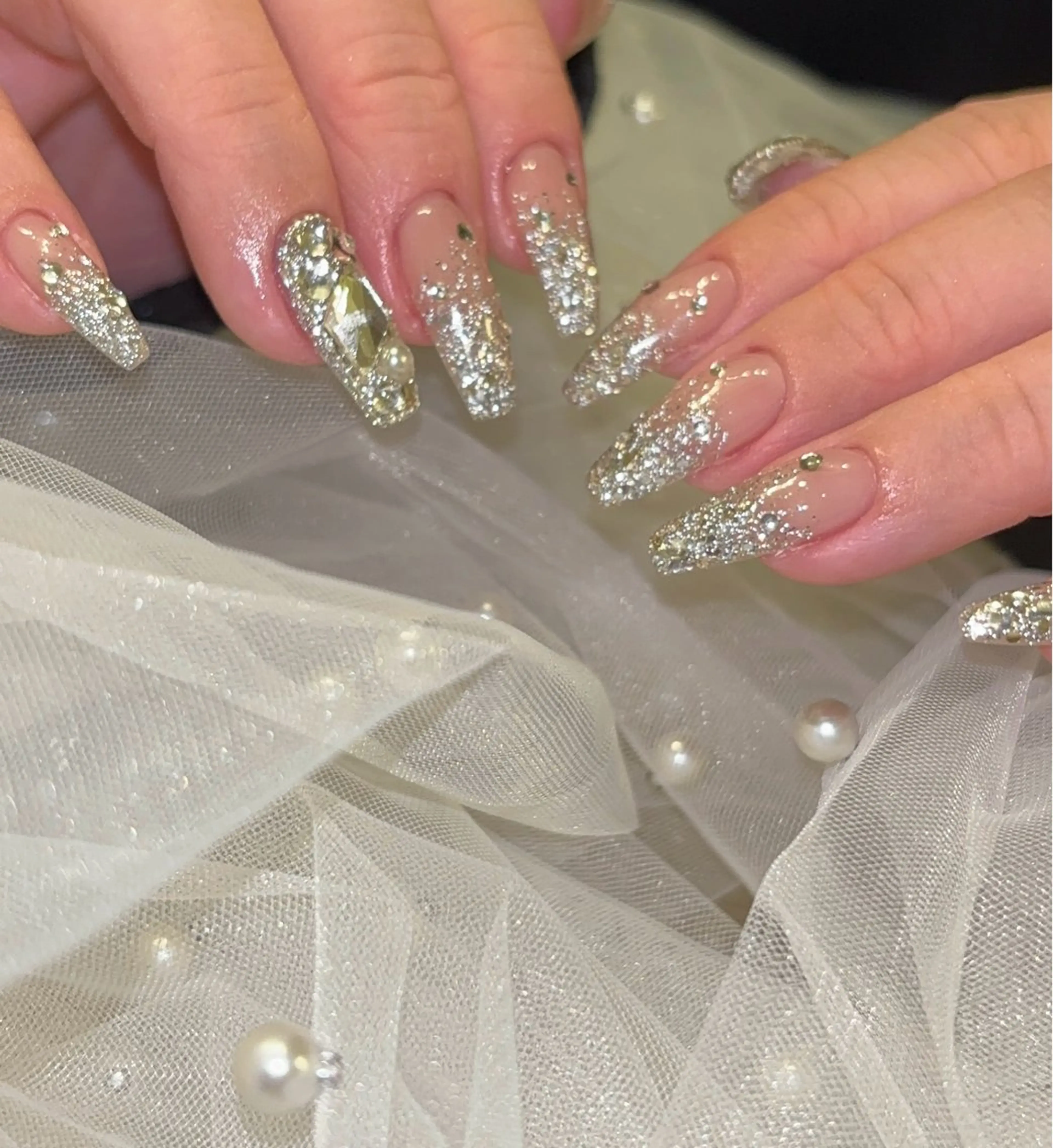 ネイル フラッシュネイル ラメ(グリッター) 【Libre】 -ﾘﾌﾞﾚﾈｲﾙ-のネイルデザイン