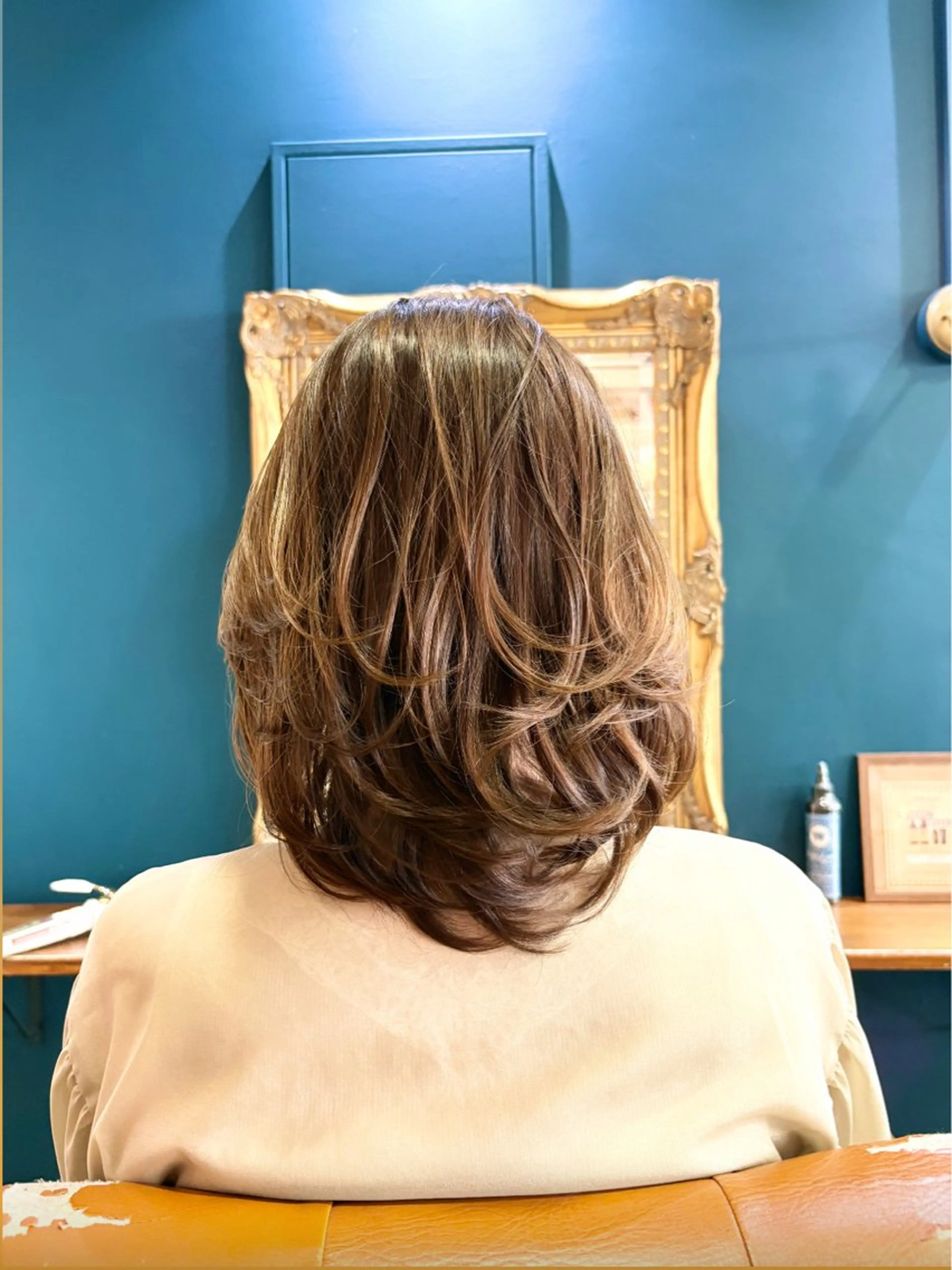 セミロング カラー レイヤーカット カット ヘアカラー トリートメント 山崎 澪 レイヤーカット/大宮のヘアスタイル