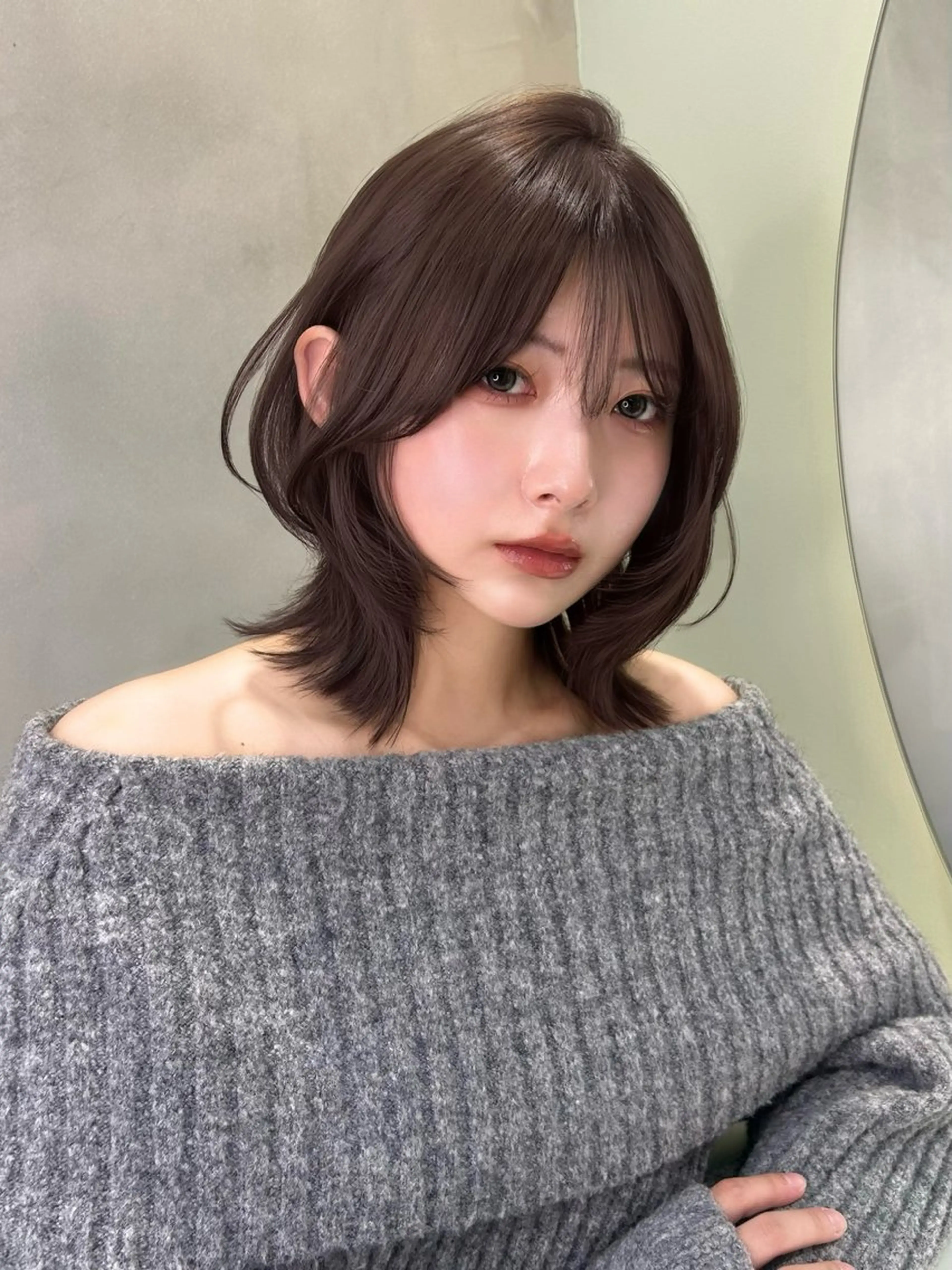 ミディアム カット 縮毛矯正 大宮／韓国スタイル /中澤美友のヘアスタイル