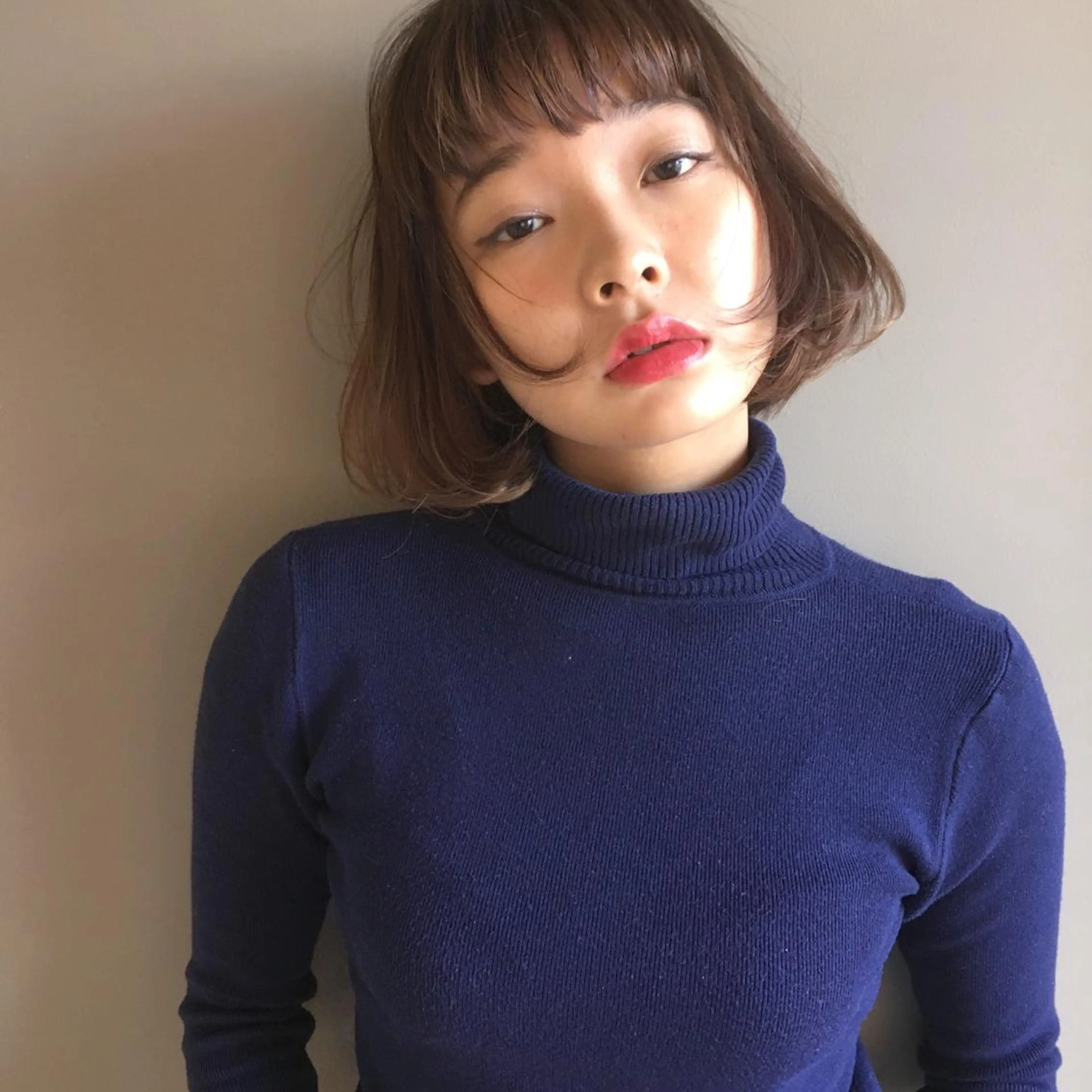 ショート カラー アッシュ ハイライトカラー ボブ ハイライト レイヤーカット BLend 渋谷のヘアスタイル