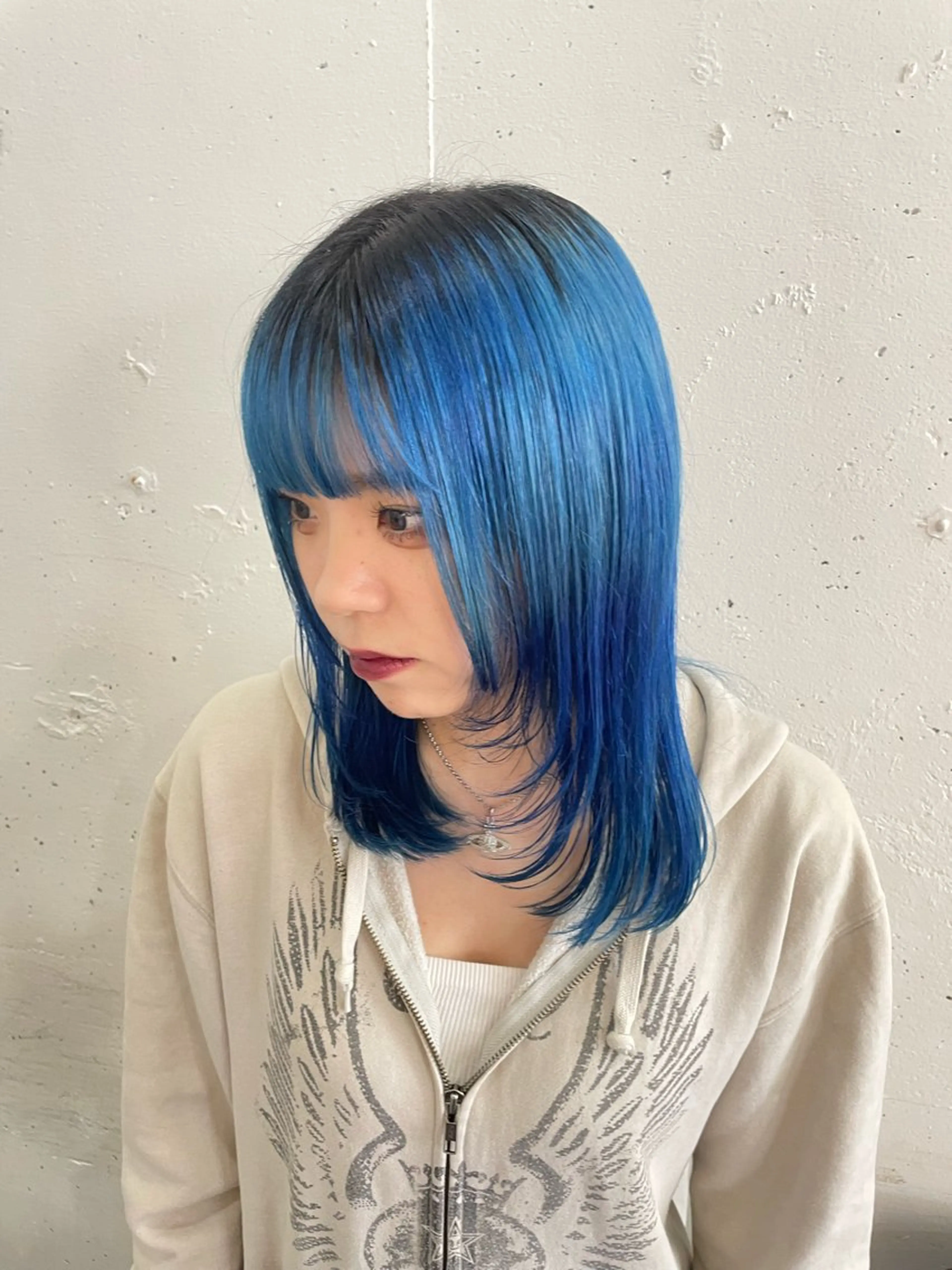 ミディアム レイヤーカット ハル🫧エクステ難波 韓国ヘア髪質改善のヘアスタイル