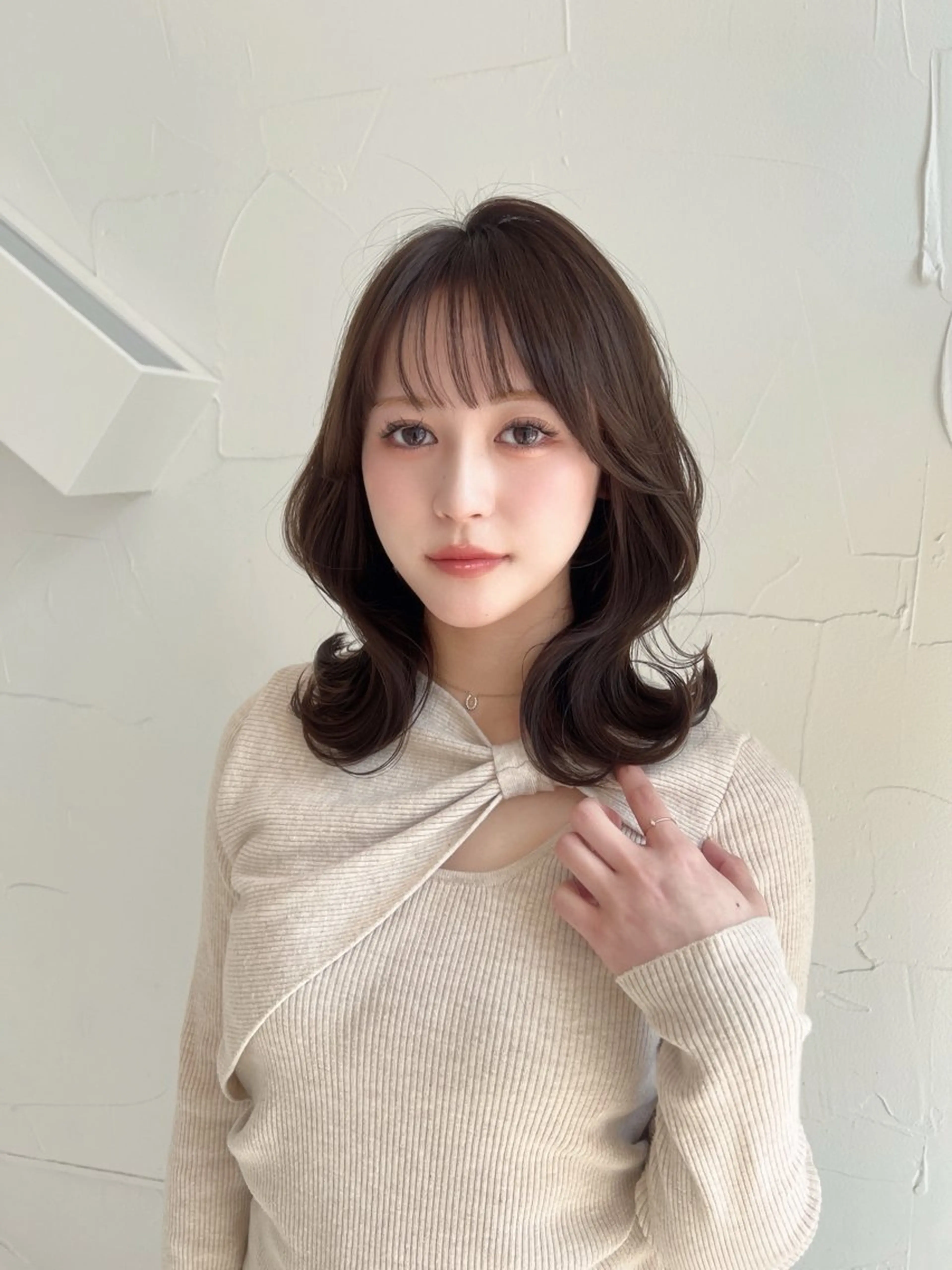 セミロング くびれヘア カット ヘアカラー トリートメント 🌷透明感カラー🌷 内田零菜のヘアスタイル