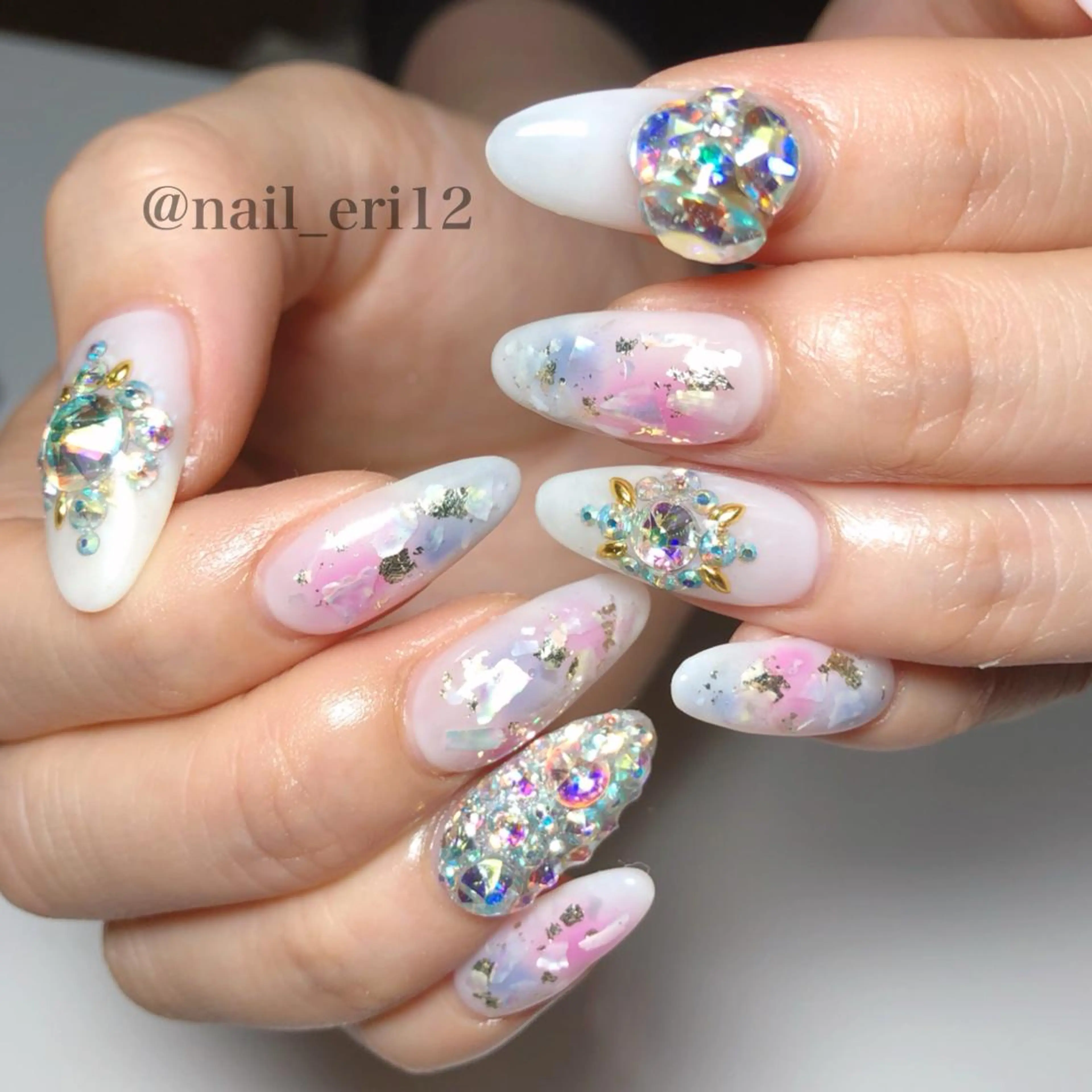 セミロング ネイル nail salon &e eriのネイルデザイン