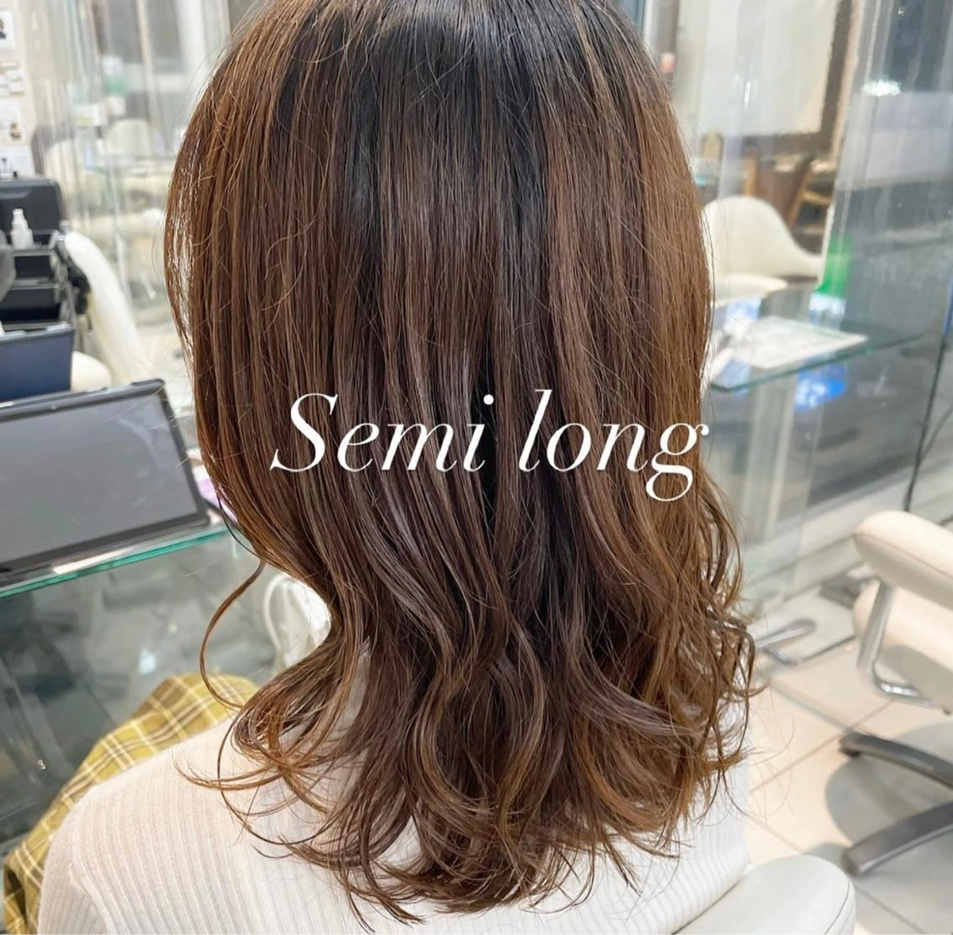 セミロング セミロングパーマ 顔周りカット 美容学生必見❣️お得 クーポン有り💓池辺のヘアスタイル
