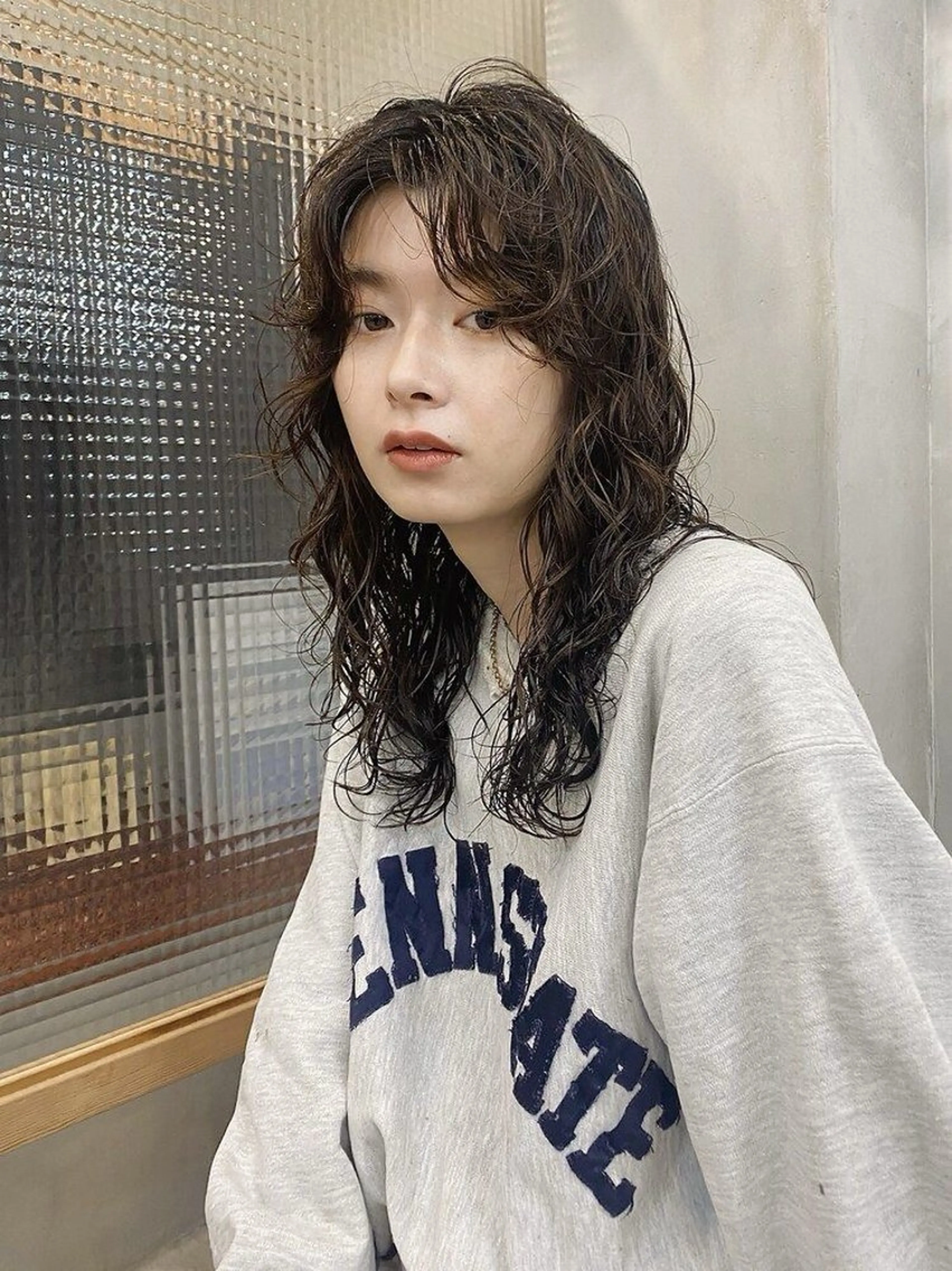 ロング パーマ 加藤 祐斗のヘアスタイル