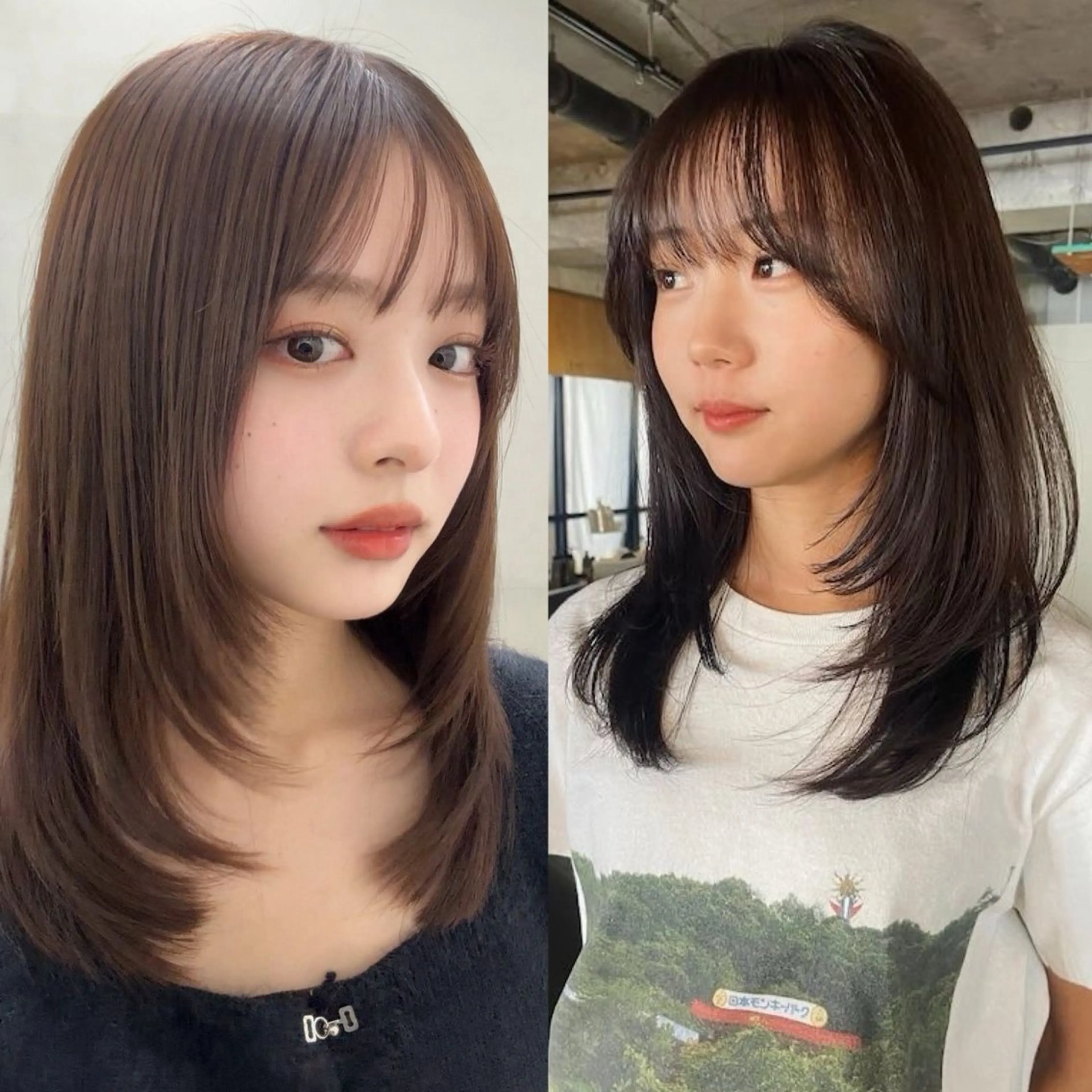 ミディアム レイヤー・美髪カラー 北野天夕のヘアスタイル