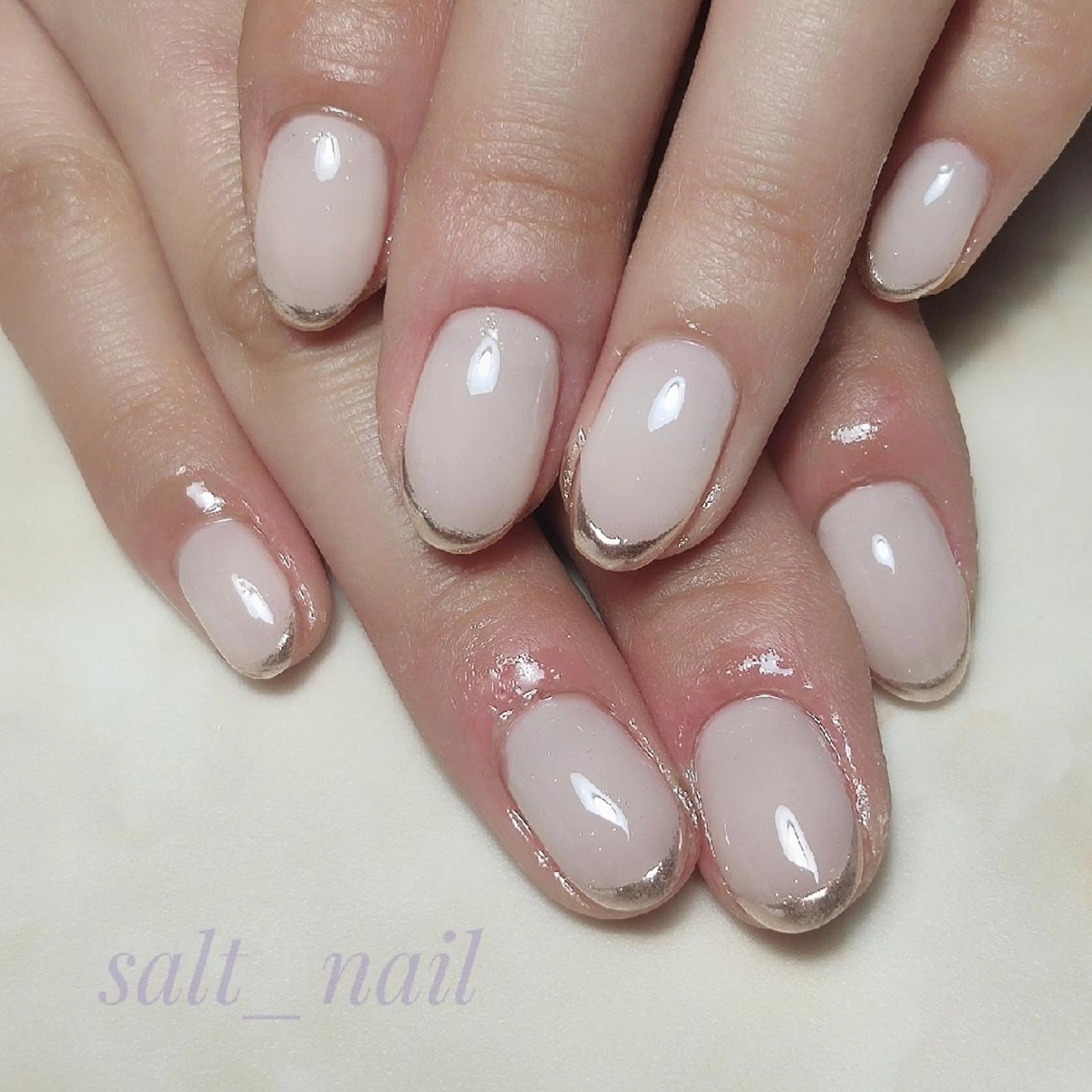 ネイル フレンチネイル ミラーネイル 個人サロン saltnailのネイルデザイン