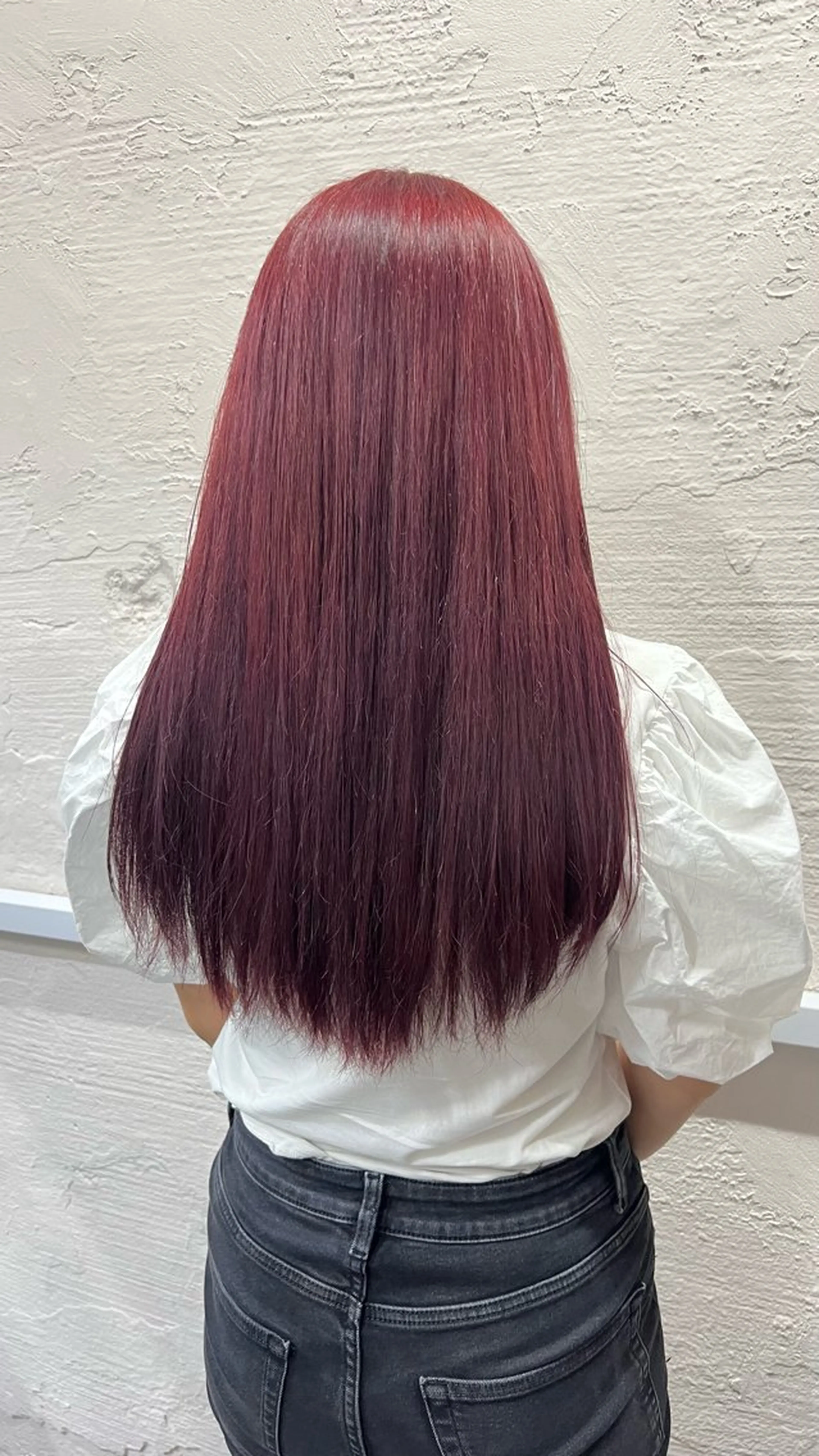 ロング カラー ブリーチ レッドカラー 🎀tokute ナオ🧸のヘアスタイル