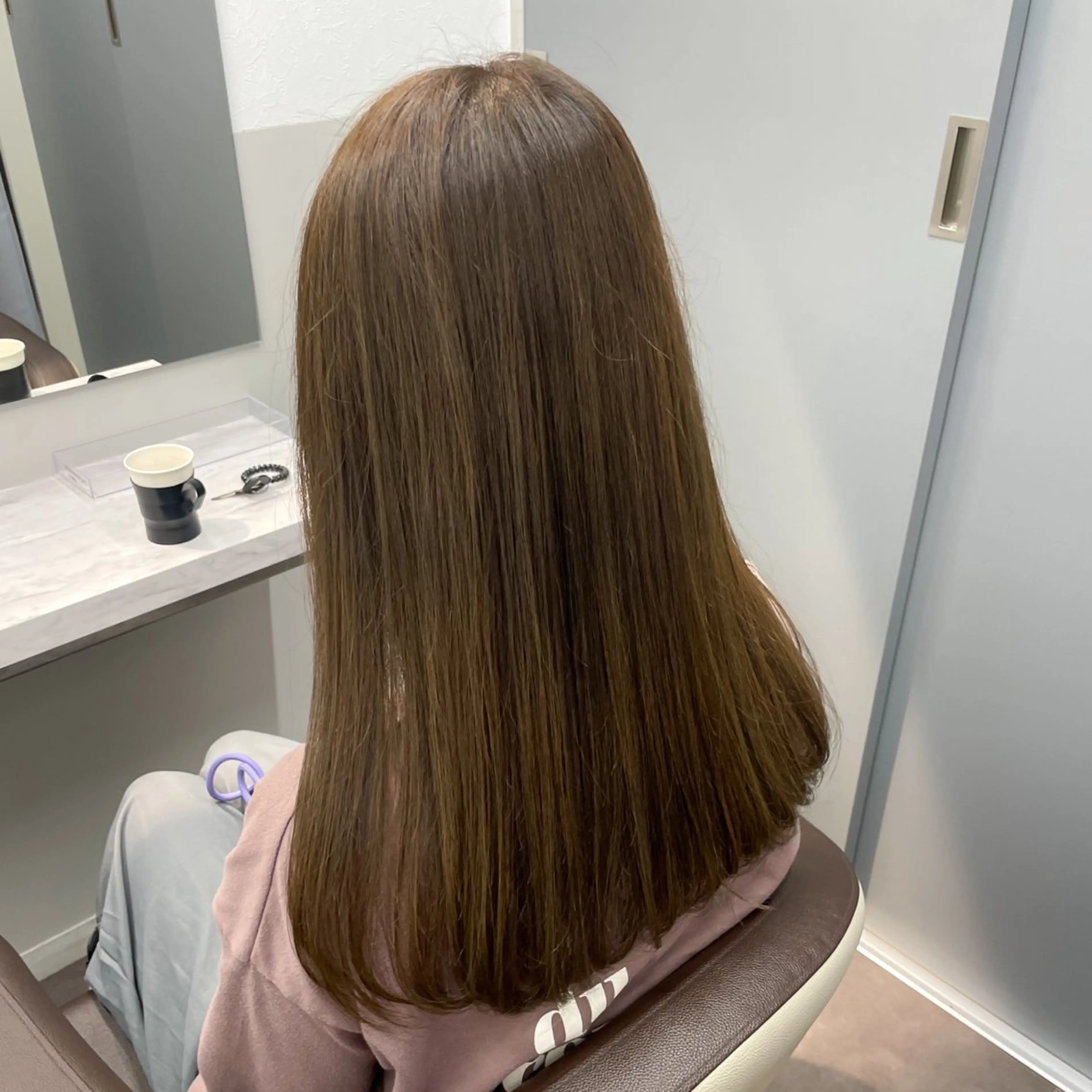 セミロング 顔周りカット 韓国風ヘア ヘアカラー トリートメント 💎韓国ヘア💎 Harukaのヘアスタイル